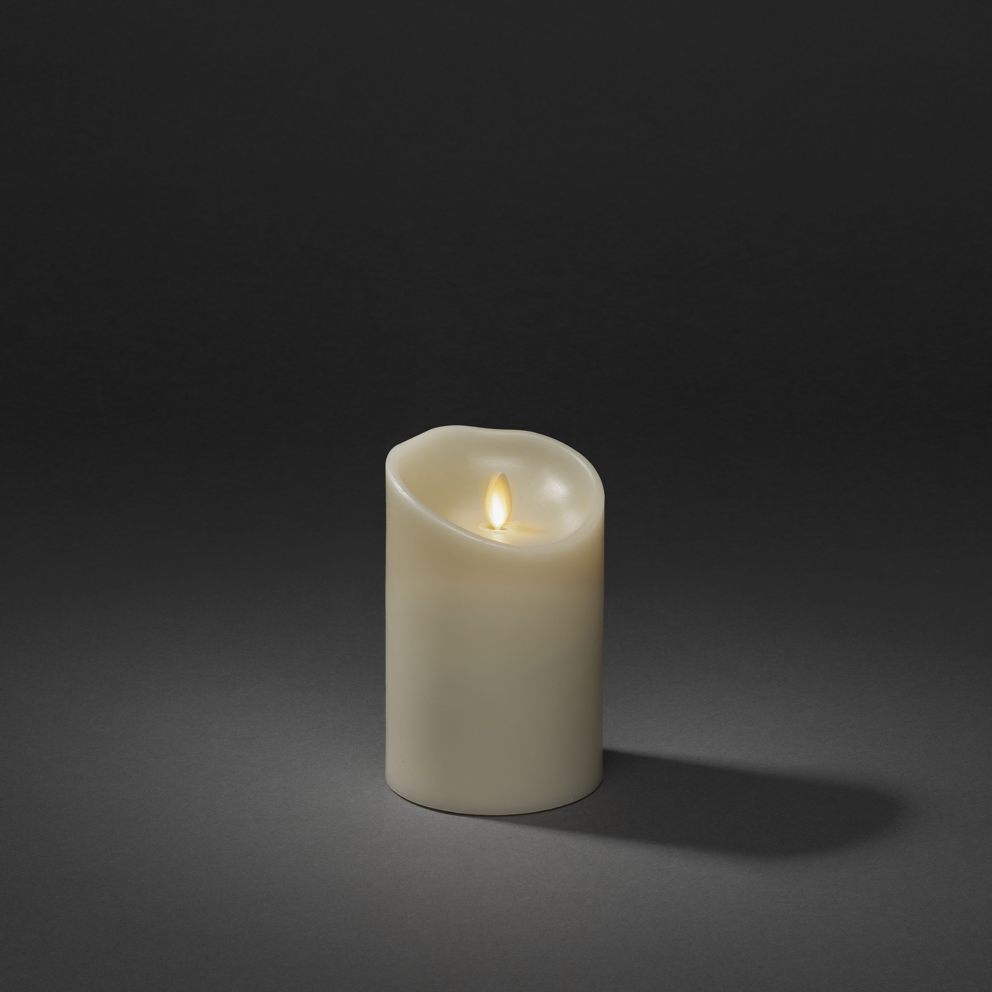 KONSTSMIDE LED-Kerze (1-tlg), LED Echtwachskerze cremeweiß, mit 3D Flamme und geschmolzener Kante