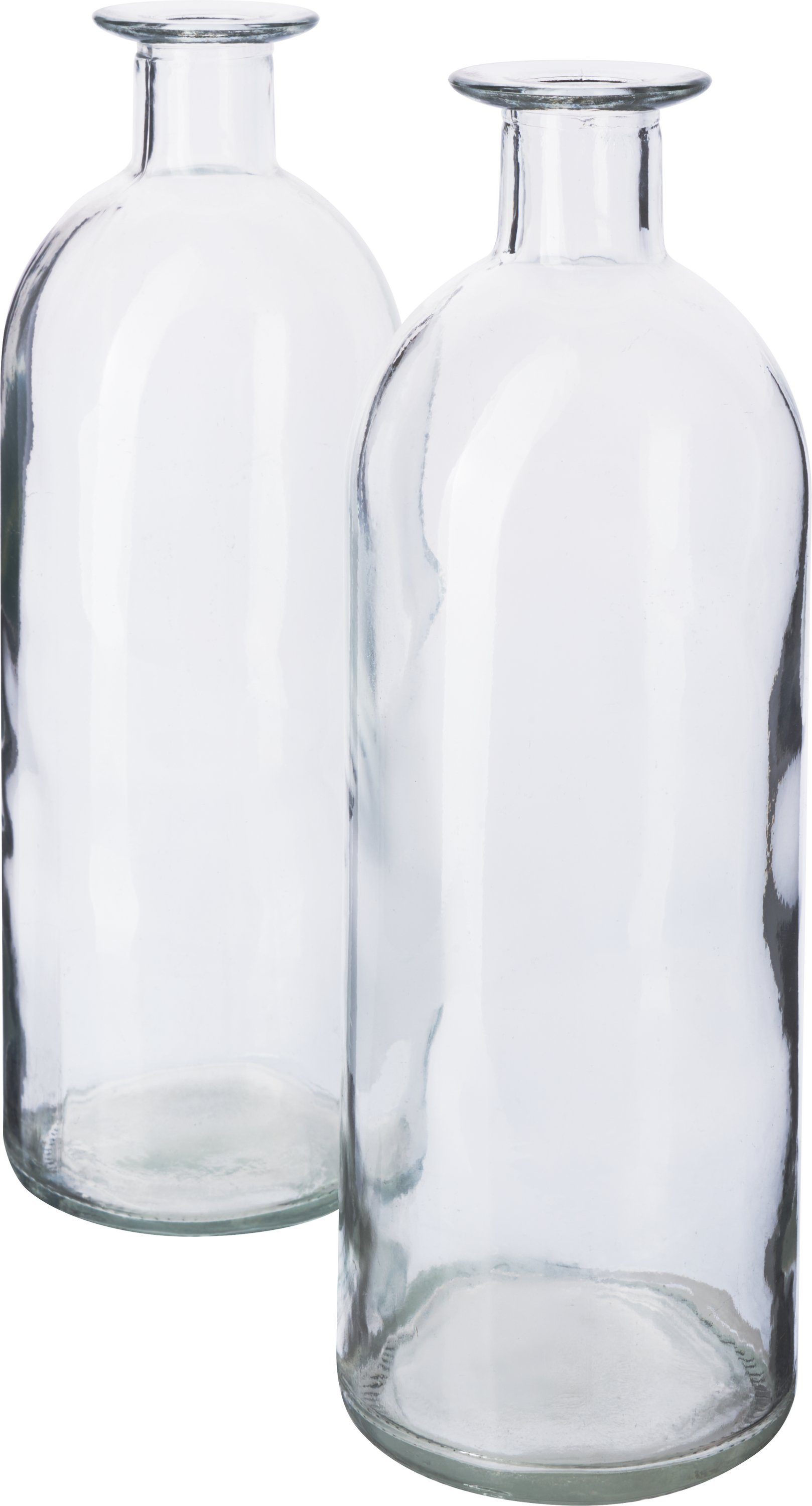 VBS Trinkflasche Glasvasen 'Bottle', 2 Stück, durchsichtiges Glas