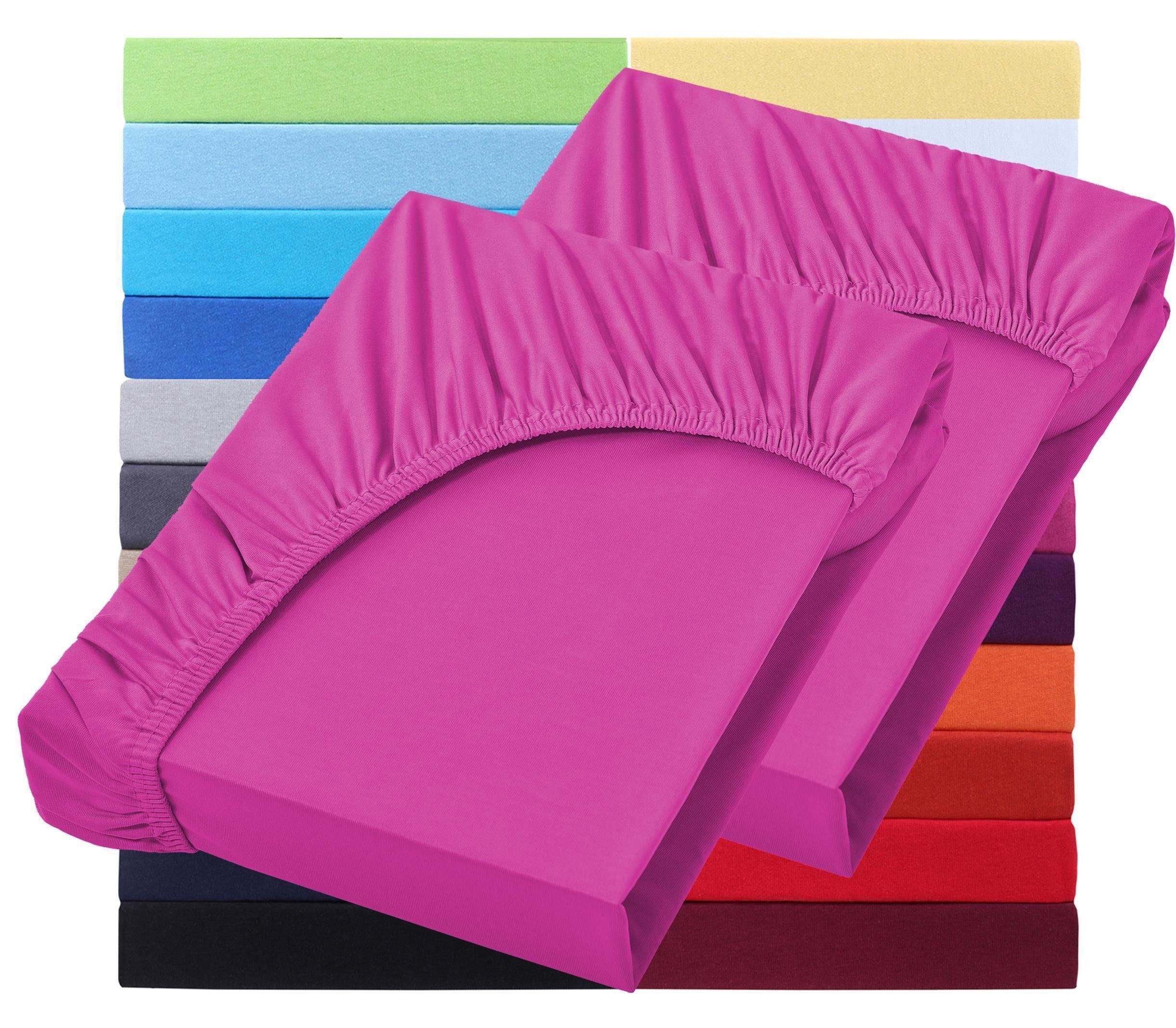 NatureMark Spannbettlaken 2er-Set Jersey Spannbetttuch 100% Baumwolle, 100% günstig online kaufen
