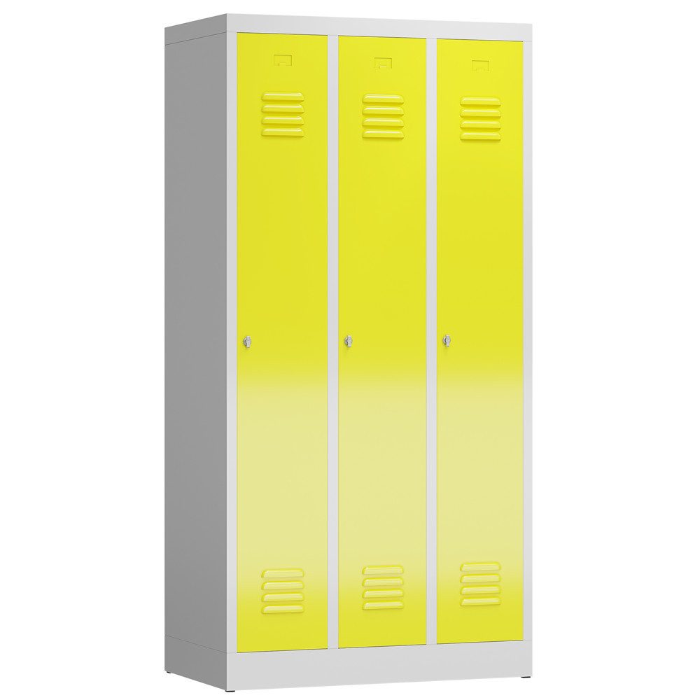 Steelboxx Spind 3er Spind Spindschrank Kleiderspind 180x90x50cm (1-St) Komplett verschweißt und montiert- keine Montage erforderlich