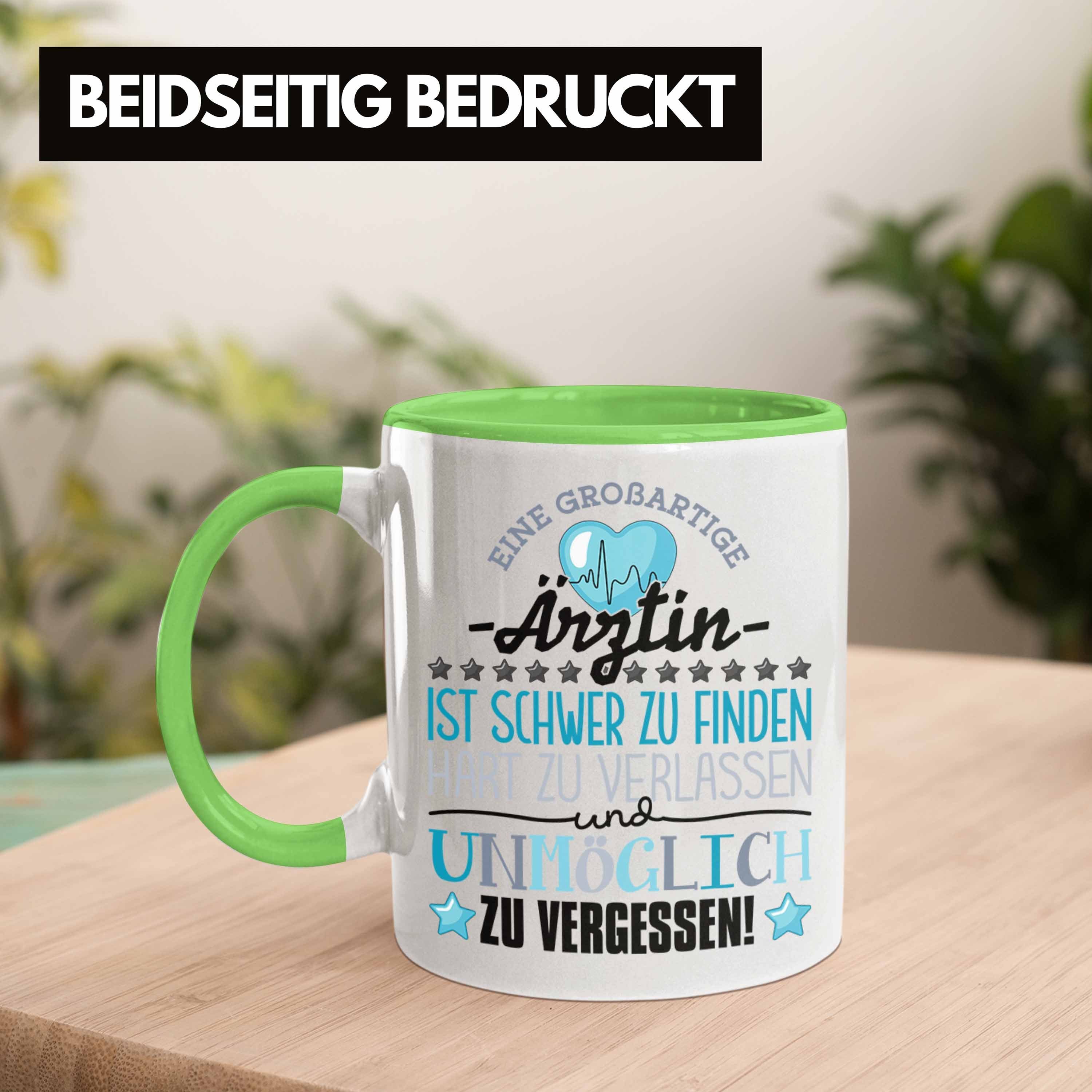 Ärztin Dan Grün Trendation Abschiedsgeschenk Tasse Tasse Ärztin Abschied Spruch Trendation -