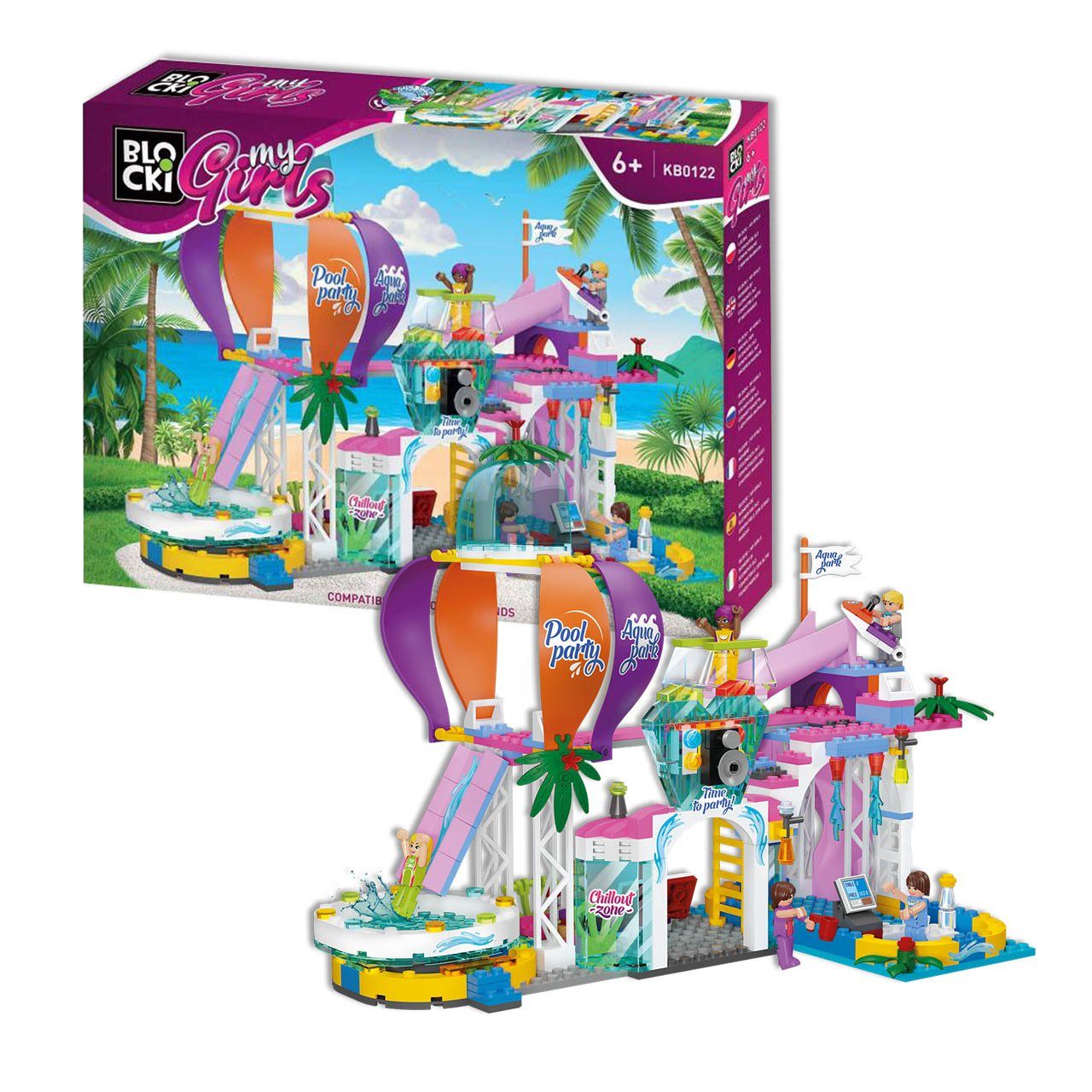 Blocki BLOCKI MyGirls Aquapark Freizeitpark Rutsche Bausatz Игрушки Konstruktions-Spielset