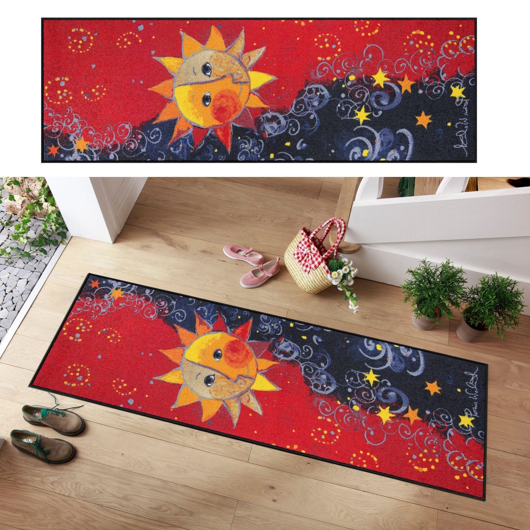 Salonloewe Läufer Teppichläufer 60x180 Rosina Wachtmeister Sole Remake rot, Läufer groß, Höhe: 600 mm