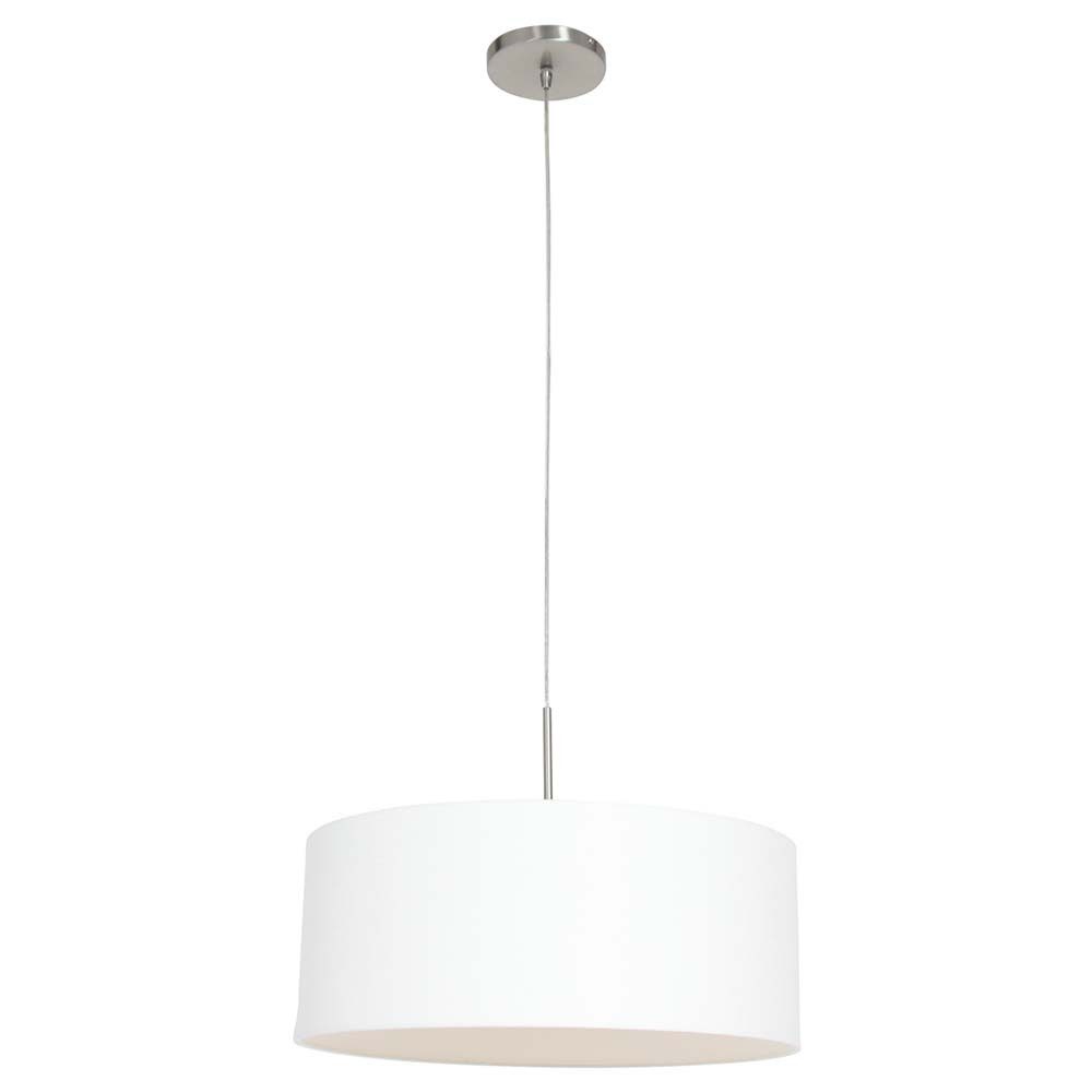 Steinhauer LIGHTING Deckenleuchte, Leuchtmittel nicht inklusive, Esszimmerleuchte Hängelampe Pendelleuchte Leinen weiß stahl