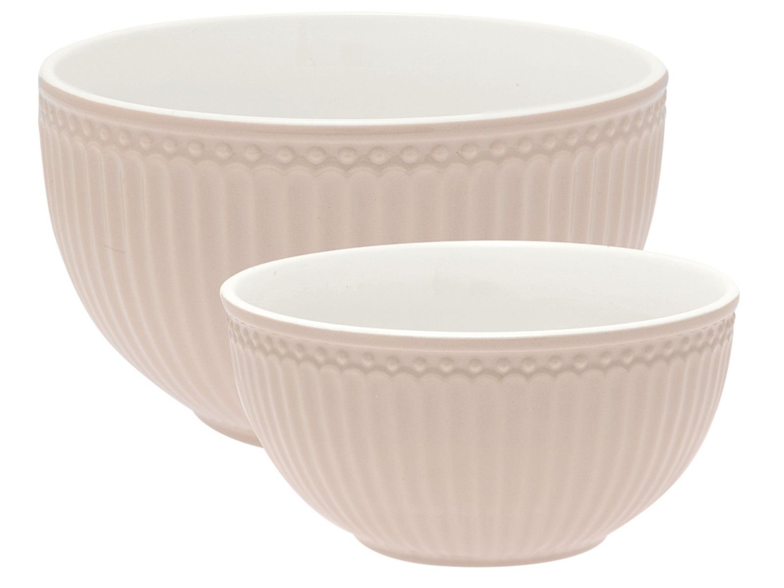 Greengate Servierschüssel Alice Servierschüssel creamy fudge Set2, Steinzeug, (Schüsseln & Schalen)