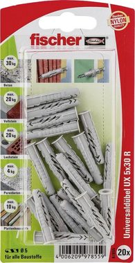 fischer Schrauben- und Dübel-Set Fischer Universaldübel UX 5.0 x 30 mm - 20 Stück