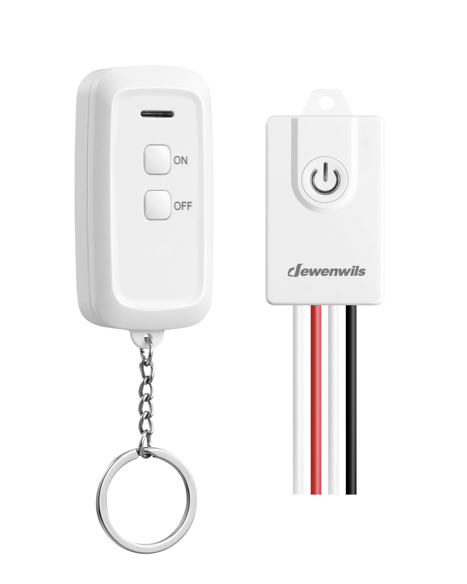 DEWENWILS Licht-Funksteuerung Funkschalter Set, für Schlafzimmer, Kinderzimmer, Büro, Arbeitszimmer, Wohnzimmer, 230V/15A, 433,92MHz, Wandschalter, Kabellos Funk Lichtschalter Set
