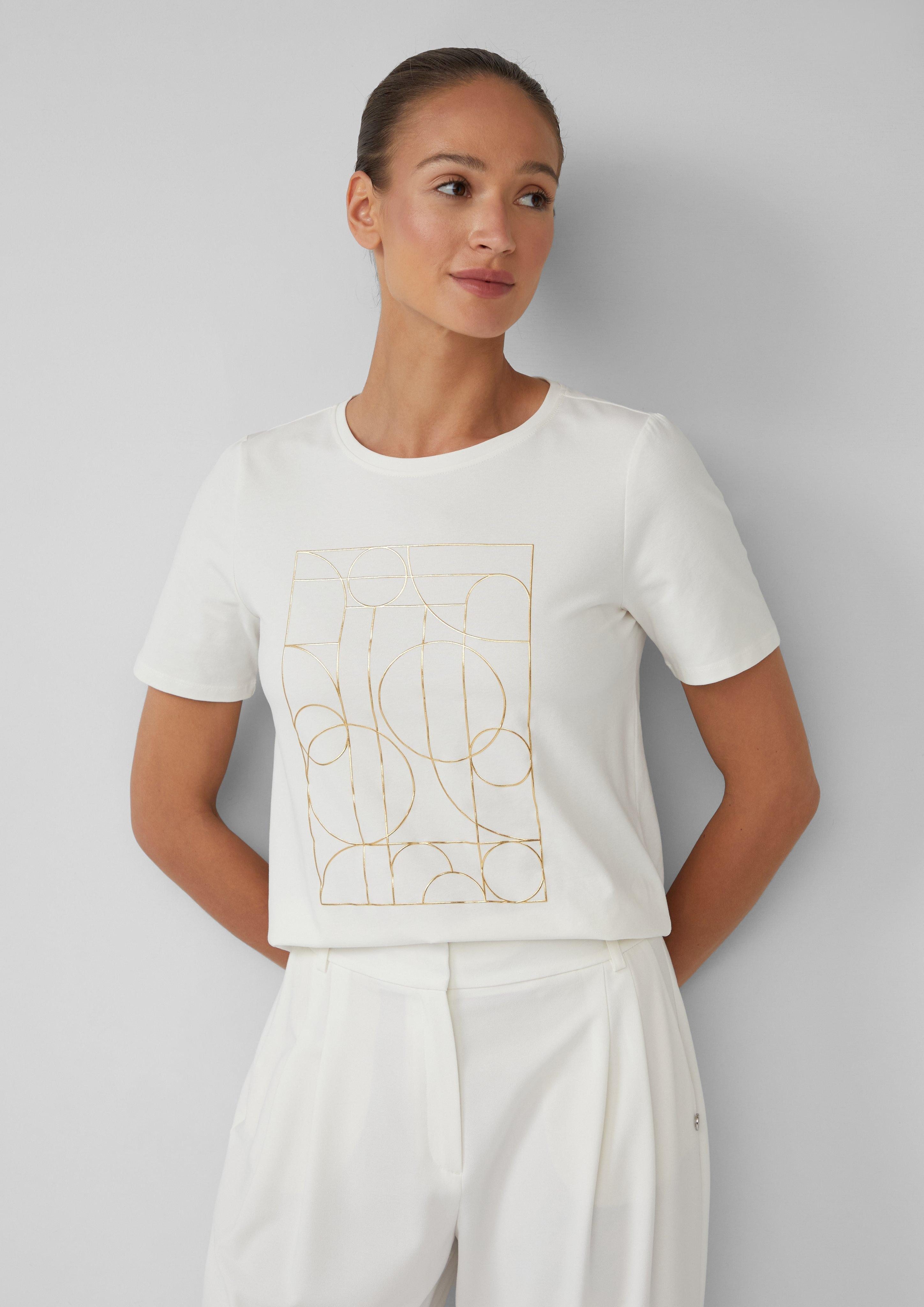 s.Oliver BLACK LABEL Kurzarmshirt Jersey-T-Shirt mit günstig online kaufen