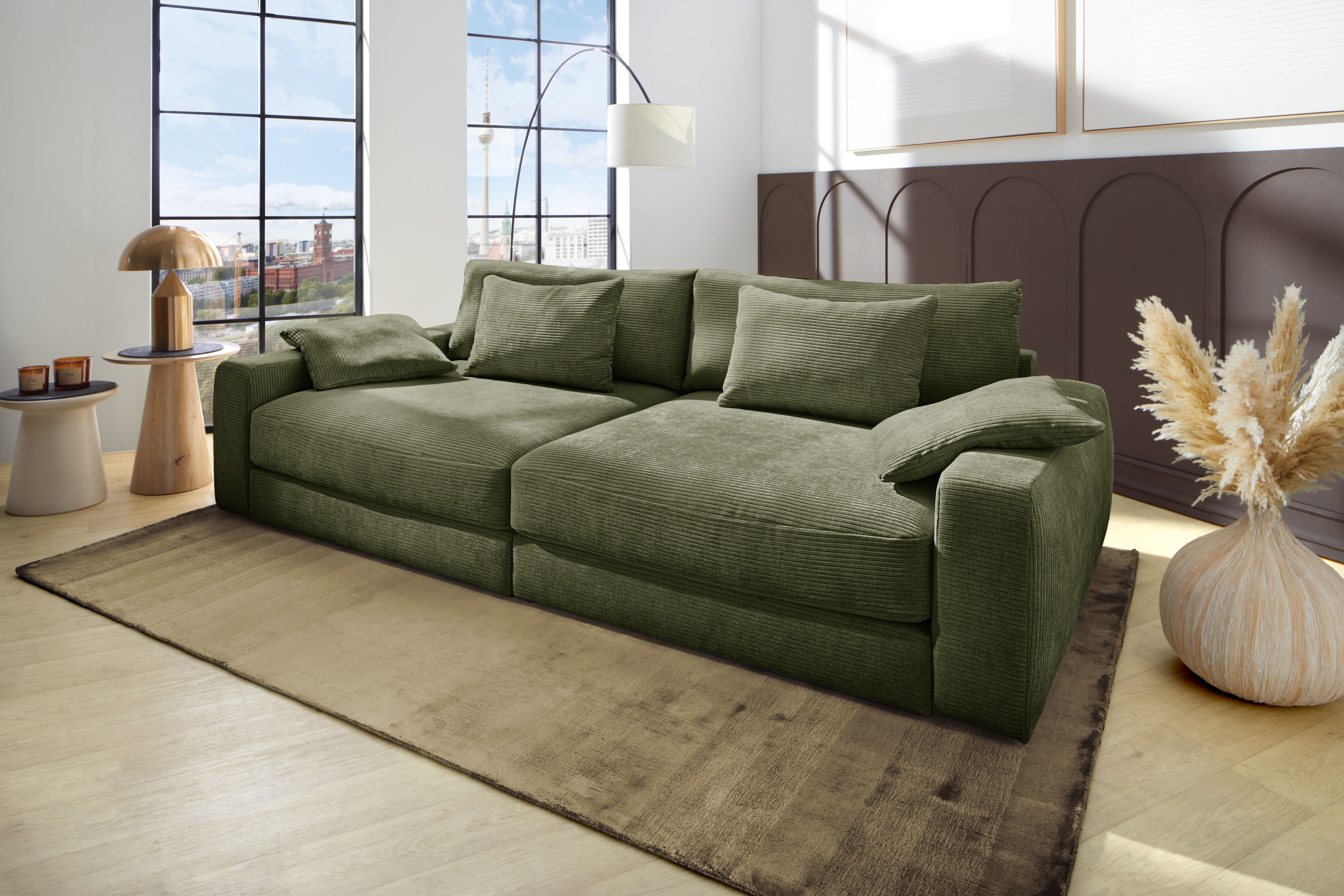 Jockenhöfer Gruppe Big-Sofa Milano XXL, B: 290 cm, Megasofa, Loungesofa, mit Zierkissen, Relaxfläche 120x240 cm, Federkern