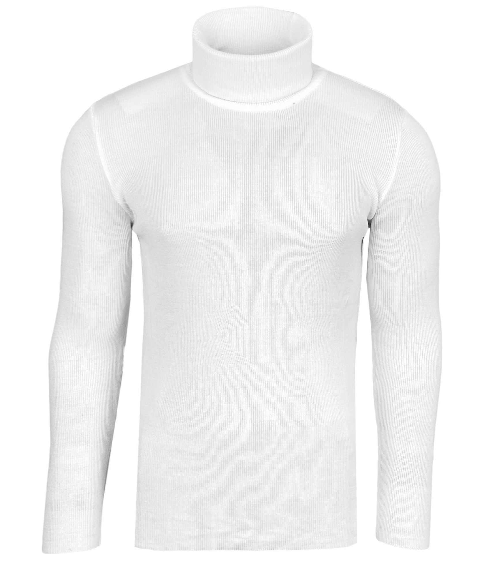 Feinstrick Rollkragenpullover Herren Rollkragen Weiss Weiße Herren