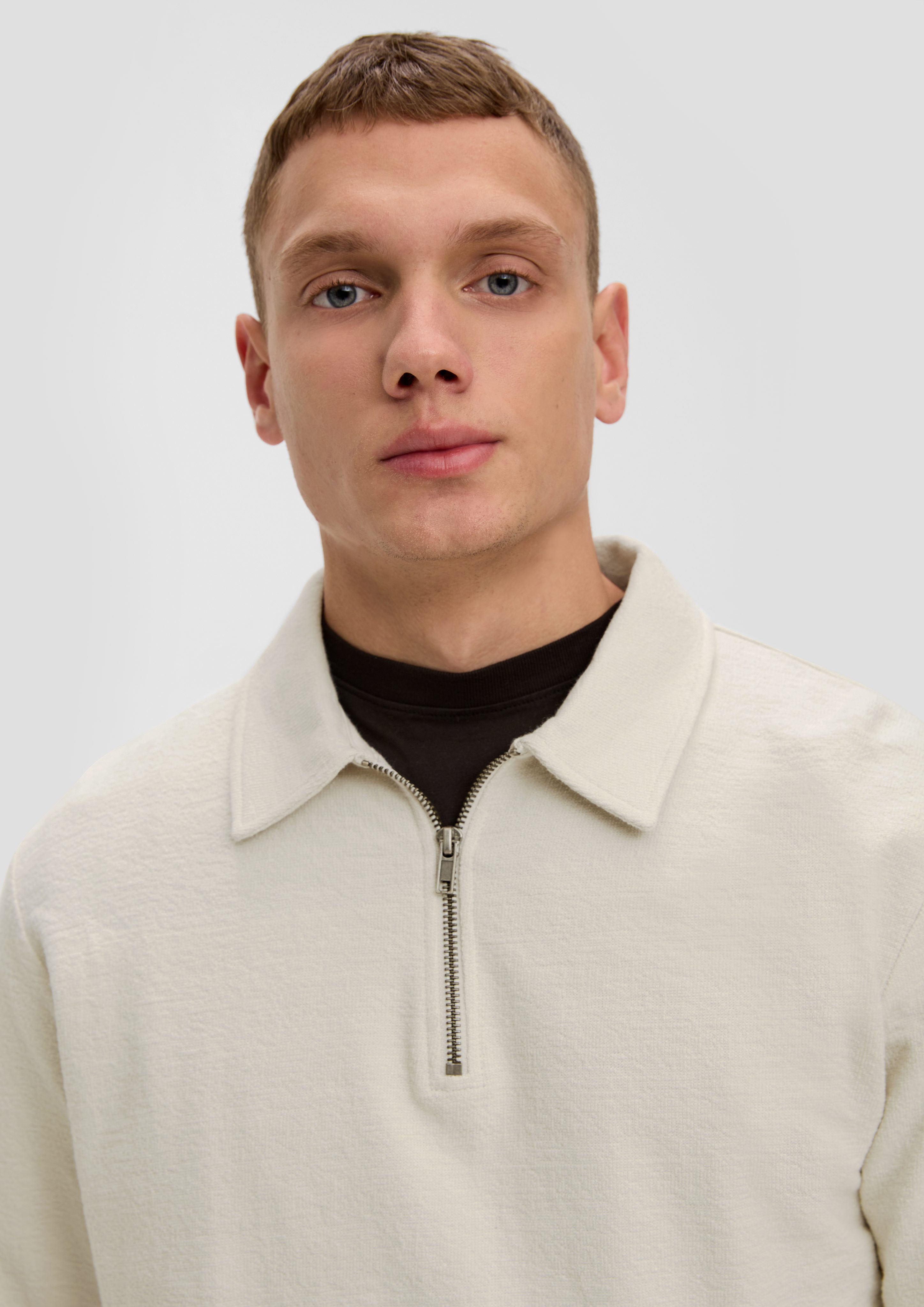 QS Langarmshirt Longshirt Reißverschluss günstig online kaufen