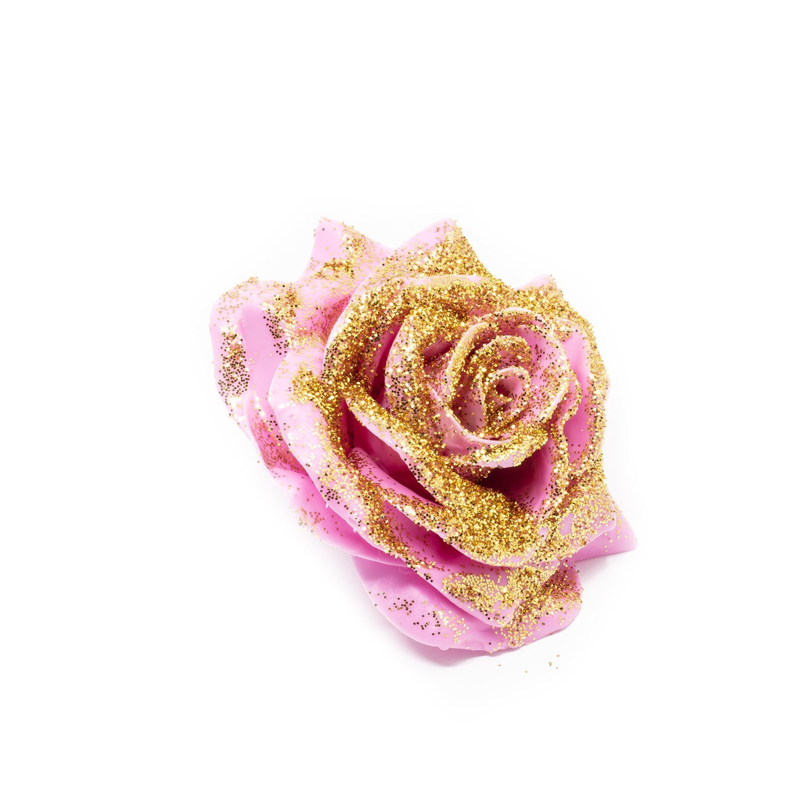 Trockenblume 10er-Set Wachsrose - Pink Diamond Gold, Primera, Höhe 20 cm