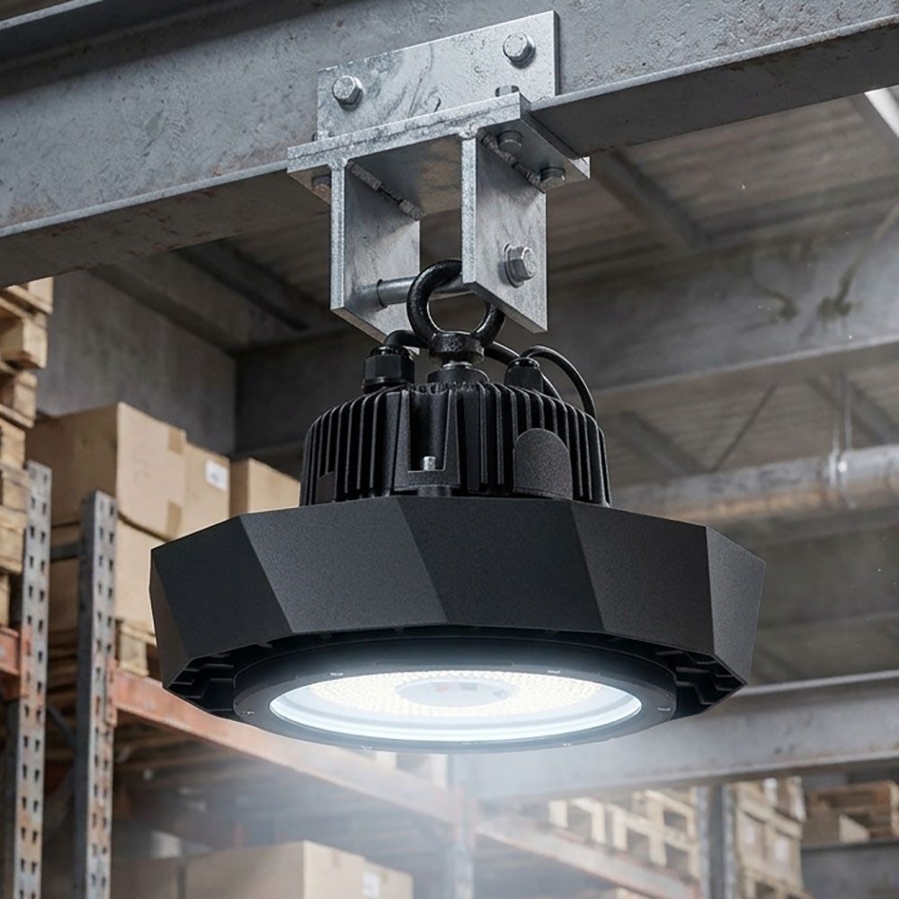 V-TAC Deckenstrahler, LED-Leuchtmittel fest verbaut, Kaltweiß, Tageslichtweiß, LED Hallenlampe Industrieleuchte 18000 Lumen 6000K kaltweiß D 26 cm