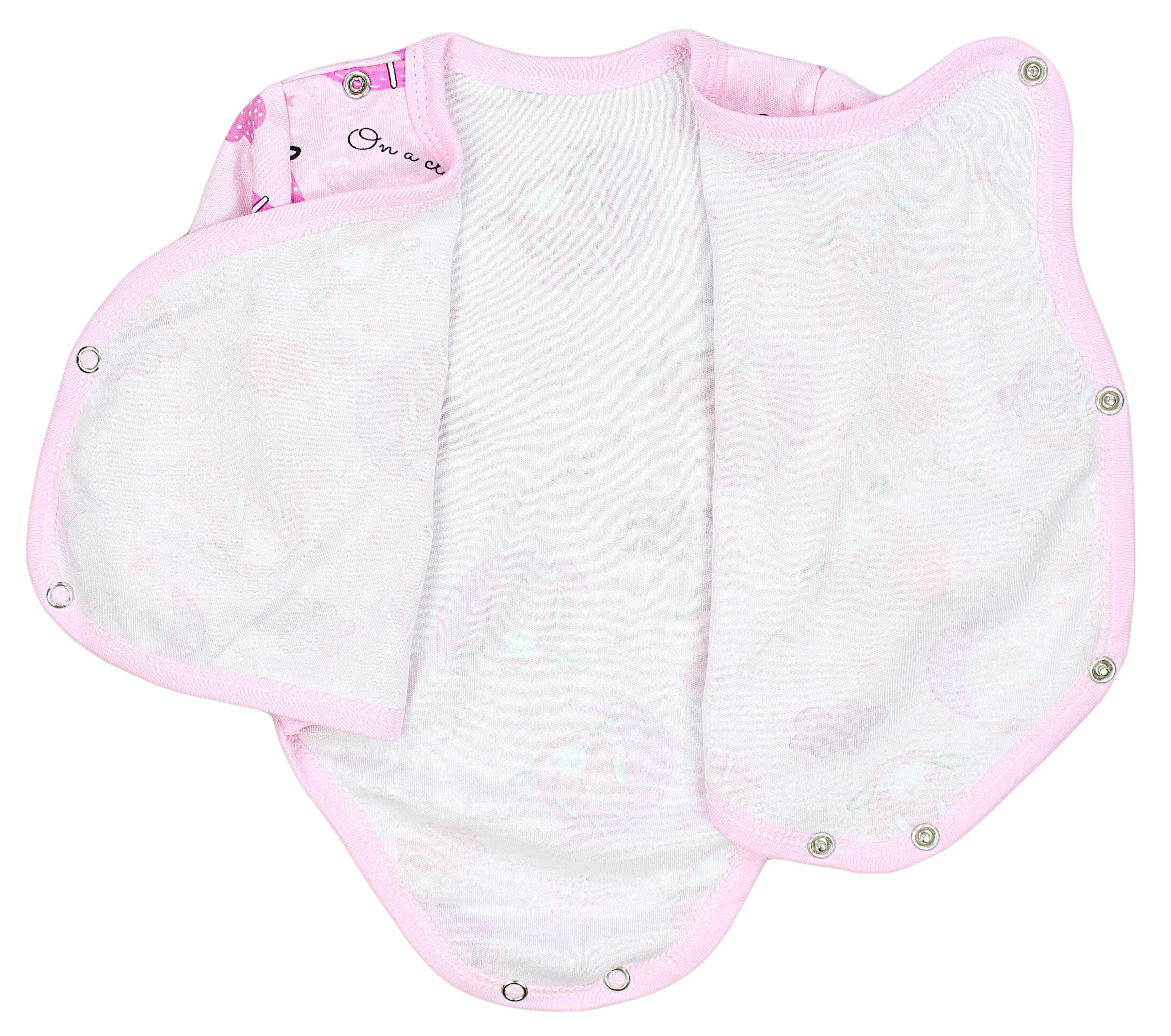 Schäfchen Wickelbody / Uni Langarm Pink Rot Schleife Rosa Wickelbody Weiß Baby Pack Unisex TupTam Print 5er TupTam Tupfen