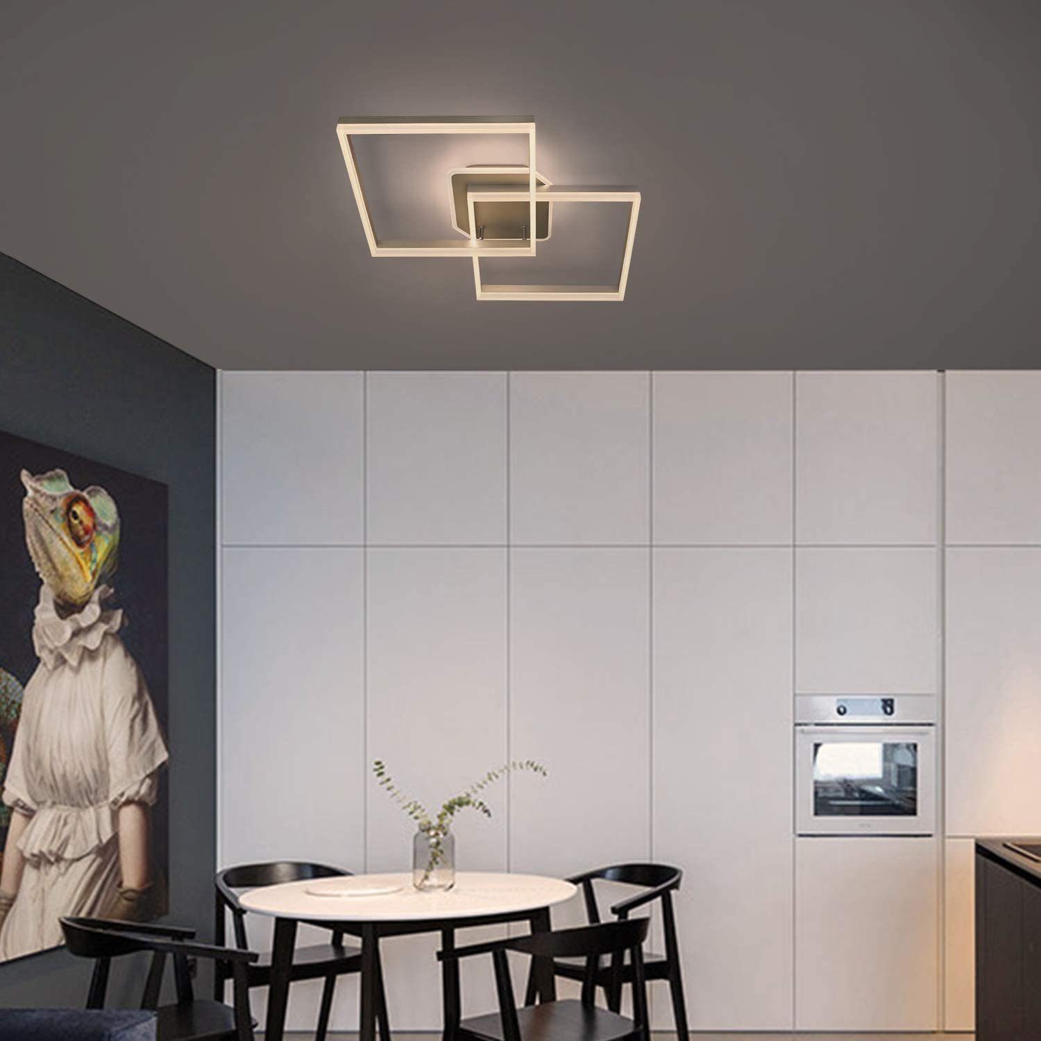Quadratisch Modern integriert, Dimmbar Deckenleuchte LED Fernbedienung fest ZMH mit Schlafzimmer, für LED