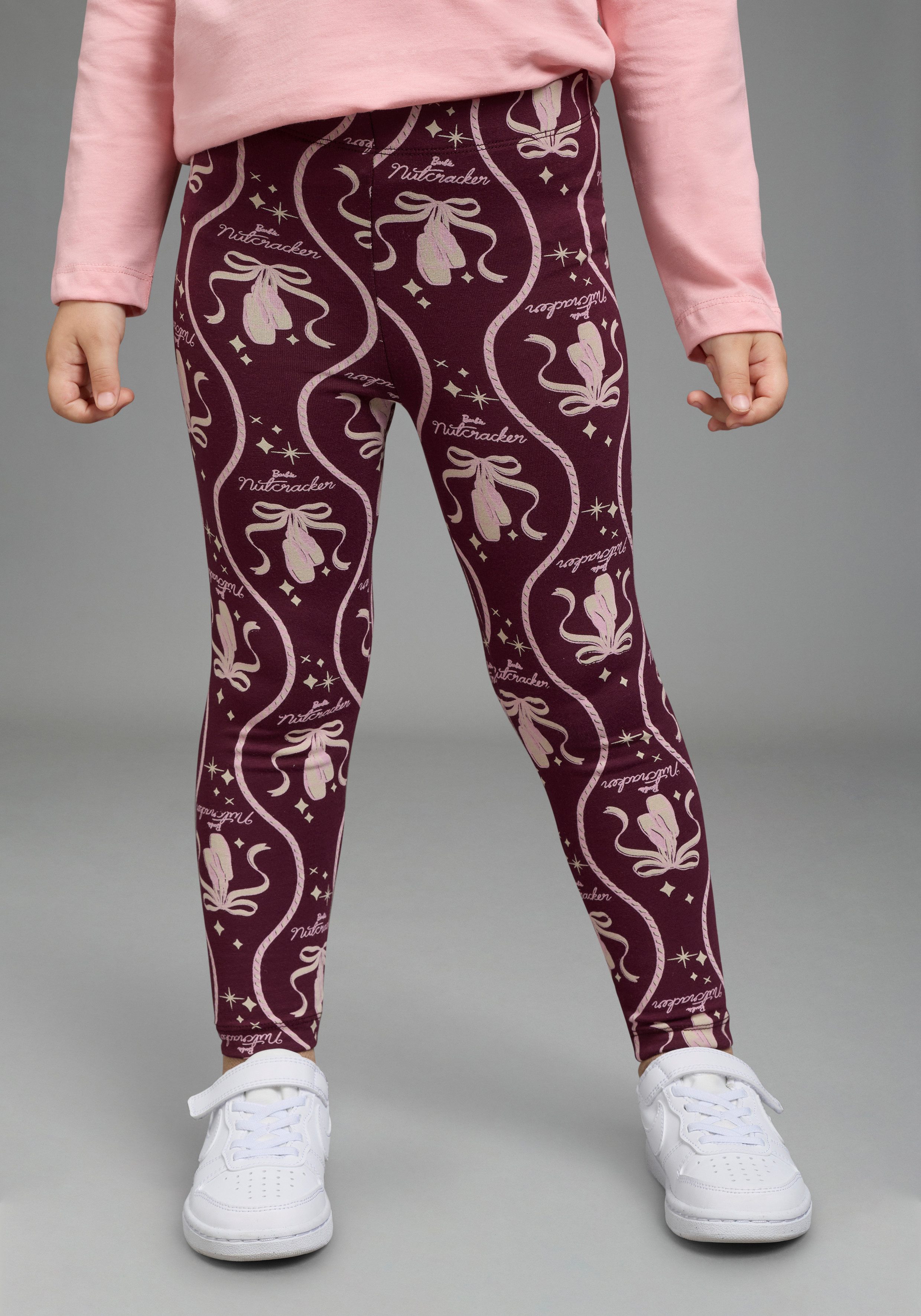 KIDSWORLD Leggings BARBIE Allover-Leggings, Mattel BARBIE Leggings, extra-eng geschnitten, für Mädchen, mit Allover-Druck