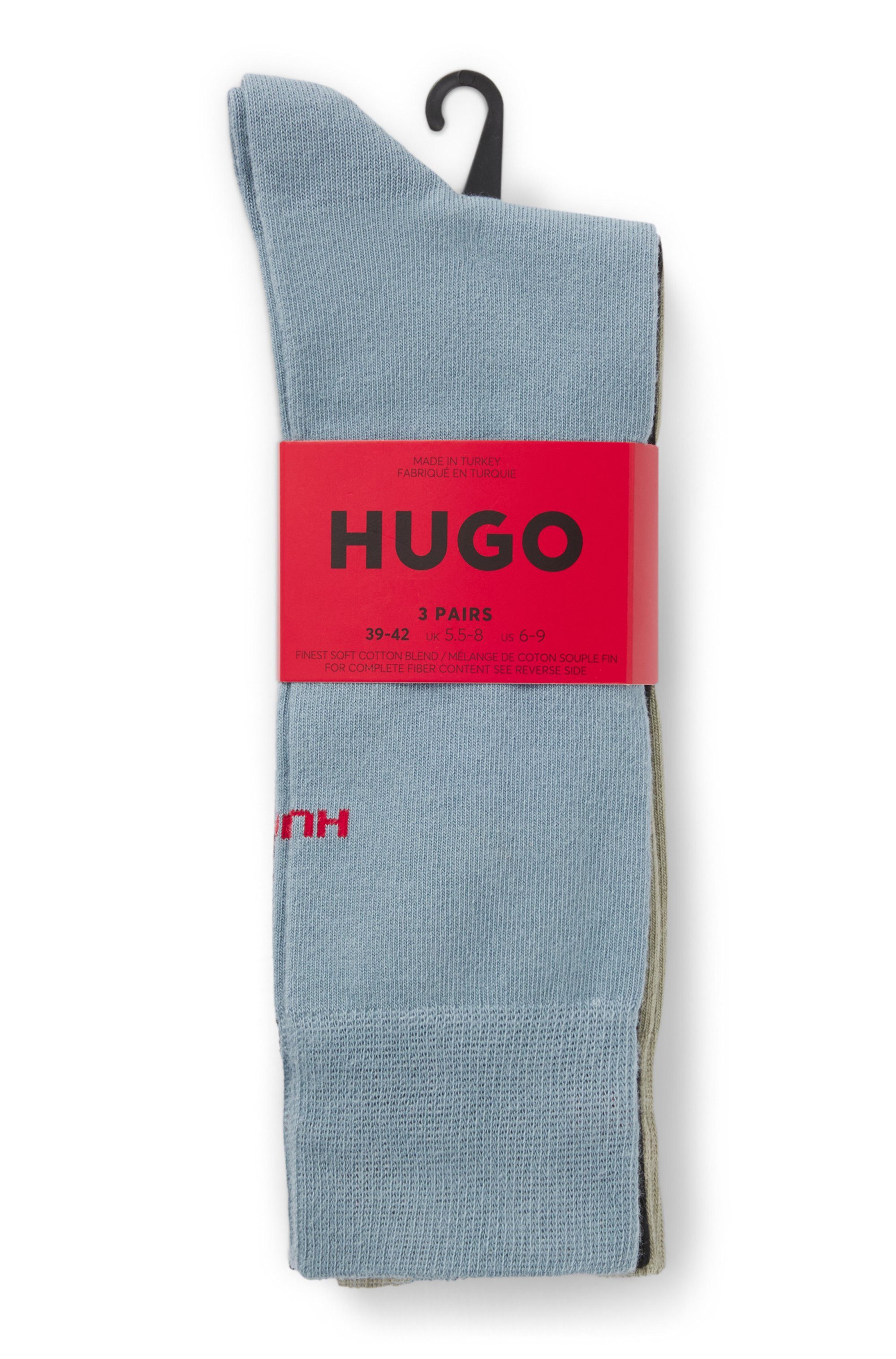 HUGO Businesssocken 3P RS UNI CC (Packung, 3-Paar, 3er Pack) mit kontrastfarbenen HUGO Logo-Schriftzug – Bild 3 von 4