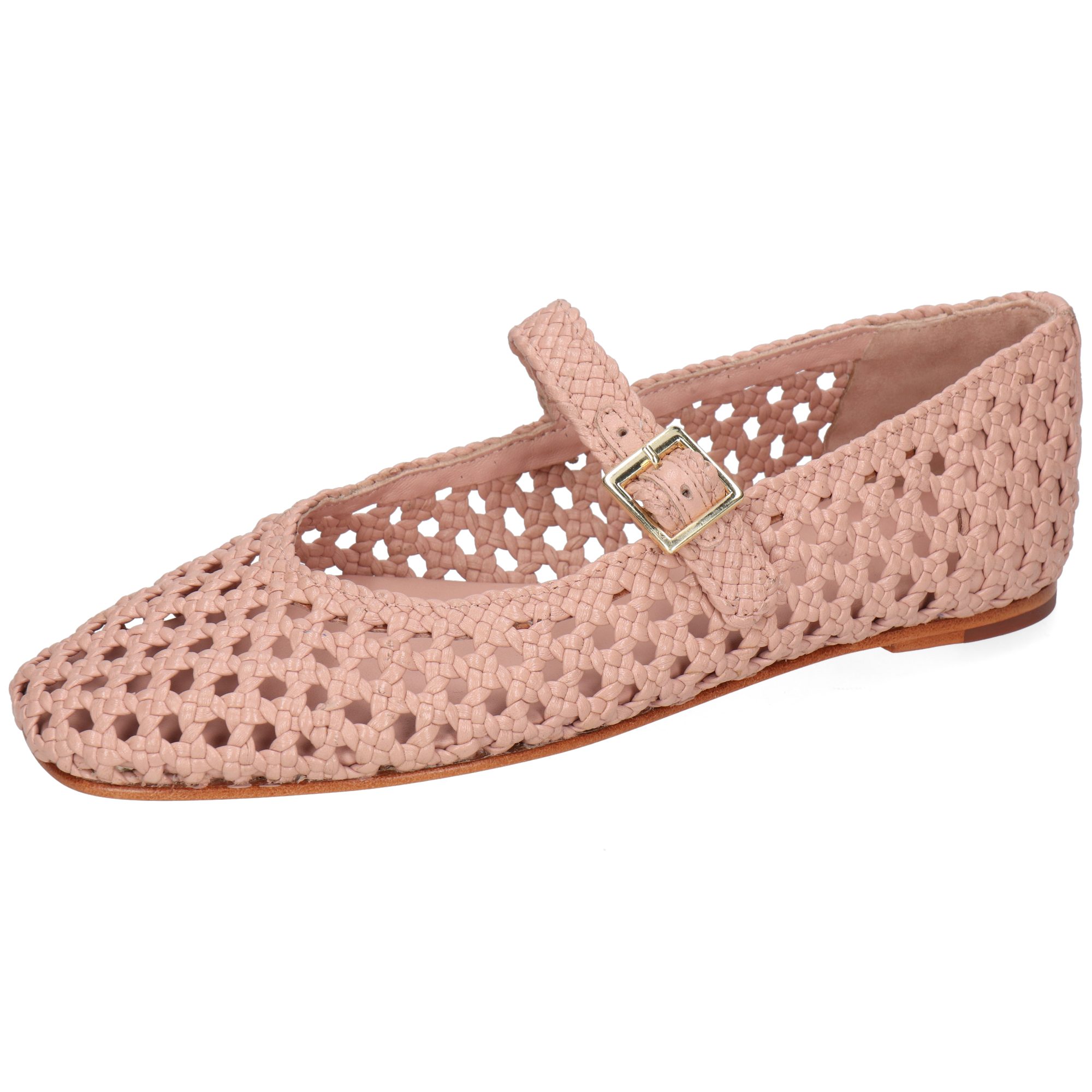 Melvin & Hamilton Bexley 2 Leder-Geflochtene Schuhe für Damen Ballerina Flache Absätze, Echtes Leder, Von Hand geflochten
