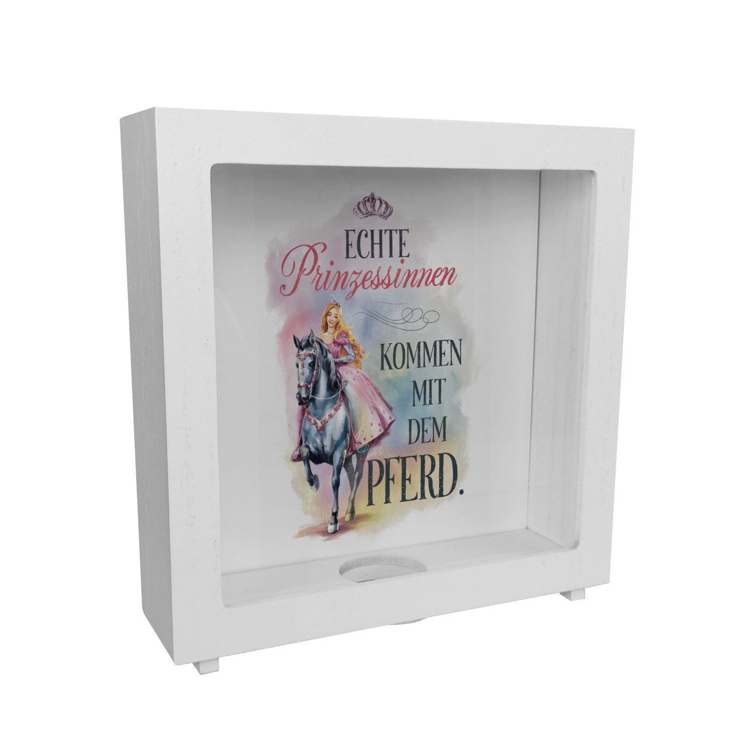 speecheese Spardose Echte Prinzessinnen reiten Pferde Rahmen Spardose aus Holz Prinzessin