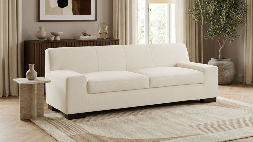 OTTO home 3-Sitzer Faxxe 212 x 85 cm, zeitlos und elegant, mittelfeste Polsterung, aus pflegeleichtem, weichem Bezugsstoff