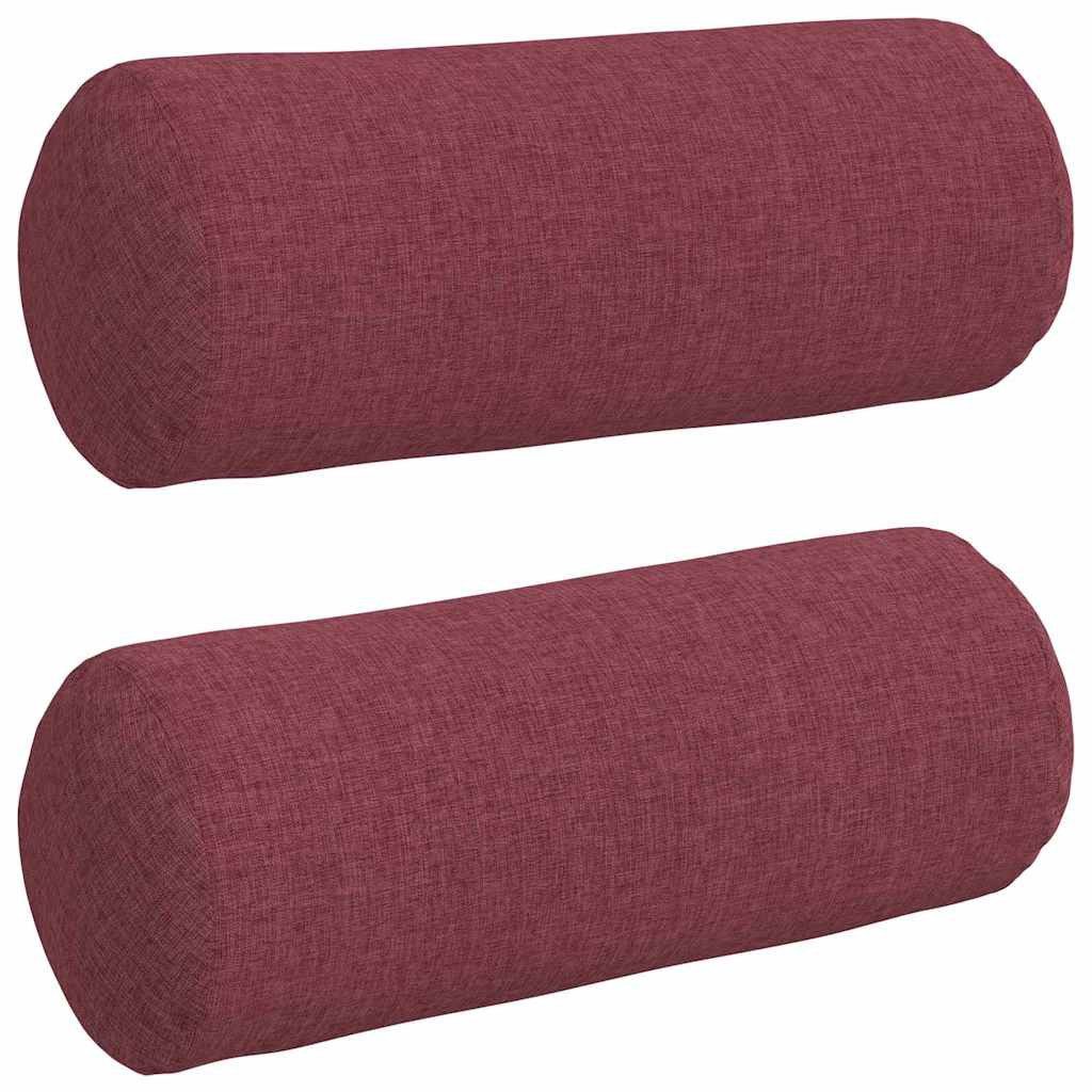 vidaXL Sitzauflage Bolsterkissen 2 Stück Weinrot Ø 15 x 40 cm Stoff, (2 St) günstig online kaufen