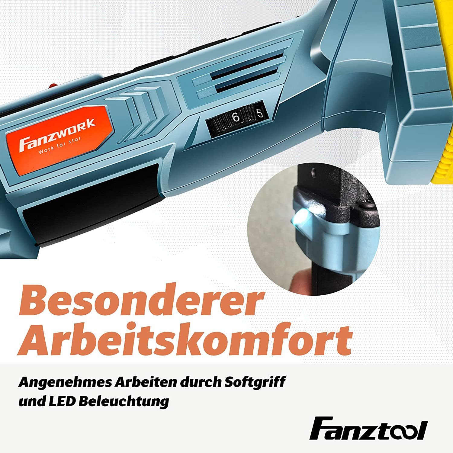 Multitool 20V EC Multifunktionswerkzeug, Fanztool (Set) Akku FANZTOOL Motor,