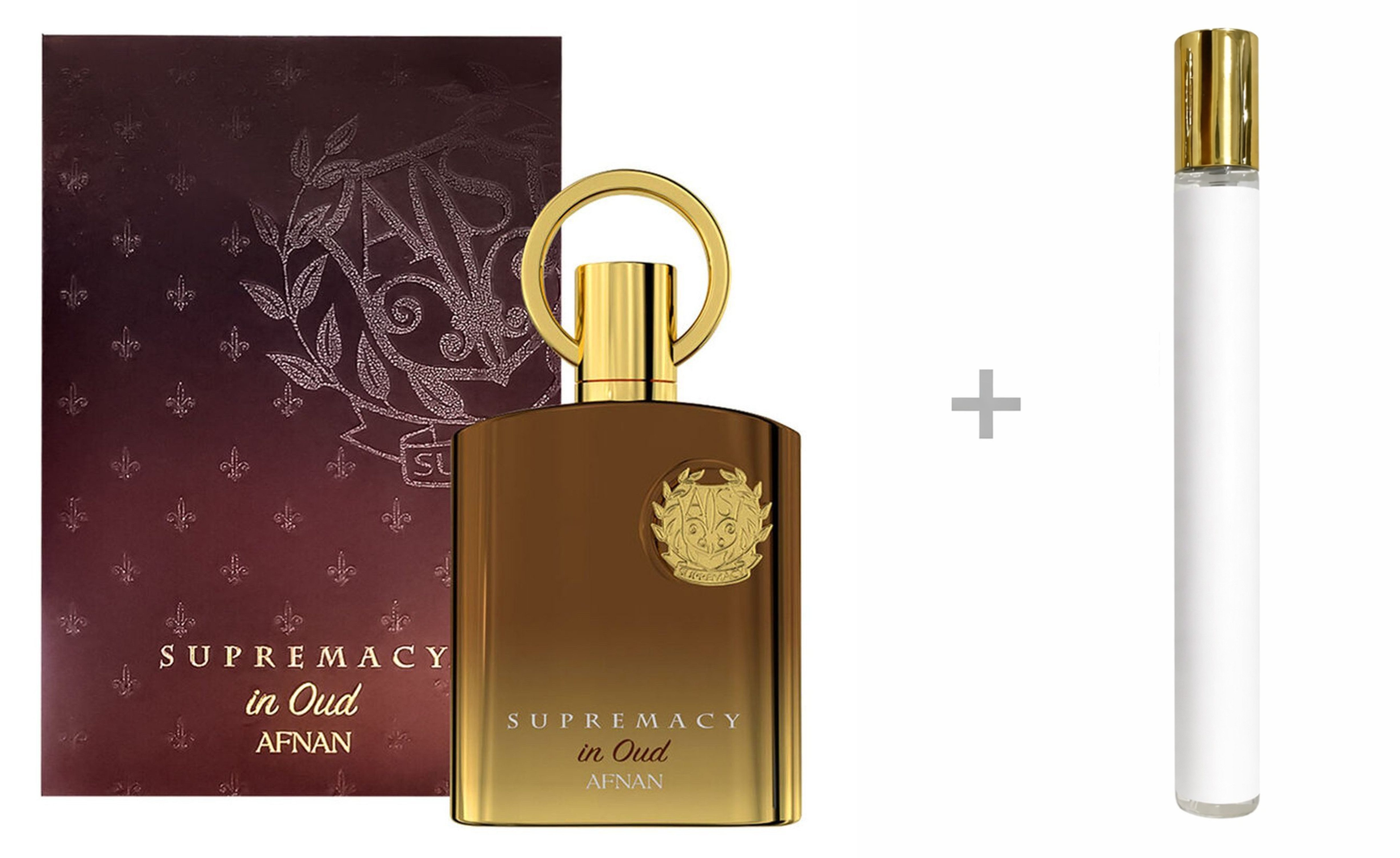 Afnan Duft-Set Supremacy In Oud Eau de Parfum (EDP) Damen Herren Spray, Holzig-orientalischer Duft mit Safran, Muskatnuss und Patchouli