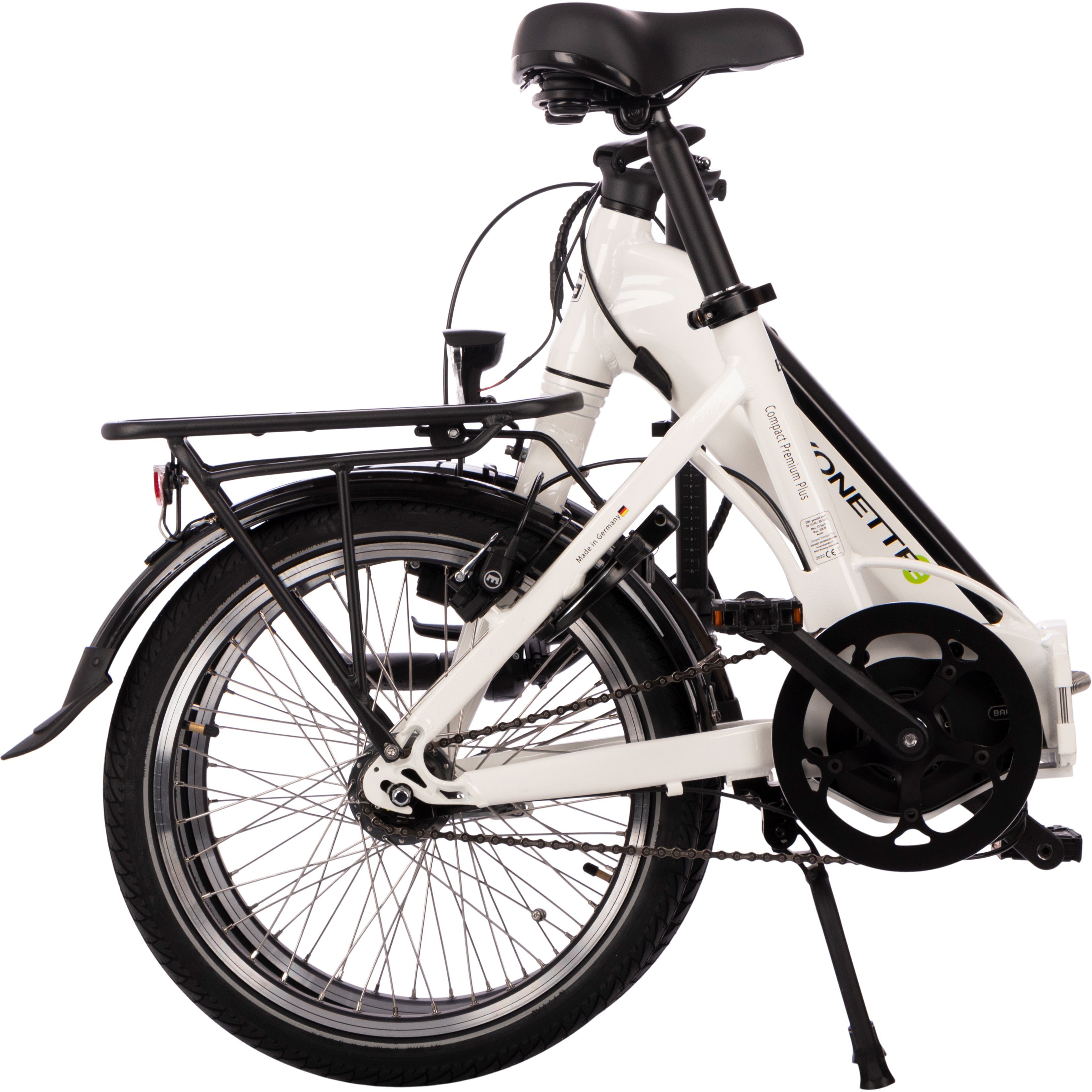 SAXONETTE E-Bike Compact Premium Plus, (mit Nabenschaltung, 360 Wh Mittelmotor, Akku, Akku-Ladegerät) 7 Gang