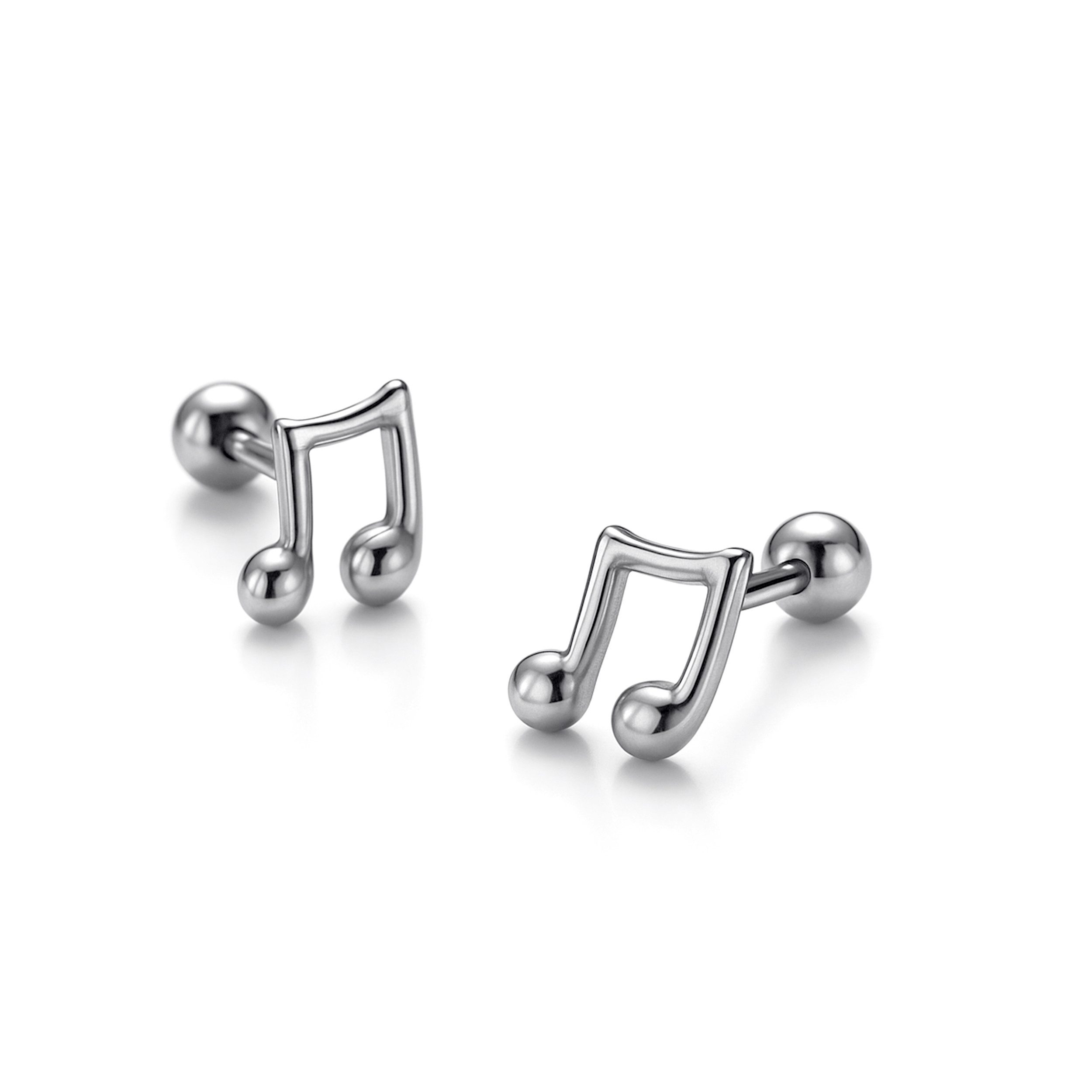 Firetti Paar Ohrstecker Schmuck Geschenk Edelstahl Ohrschmuck Ohrringe Musik Noten
