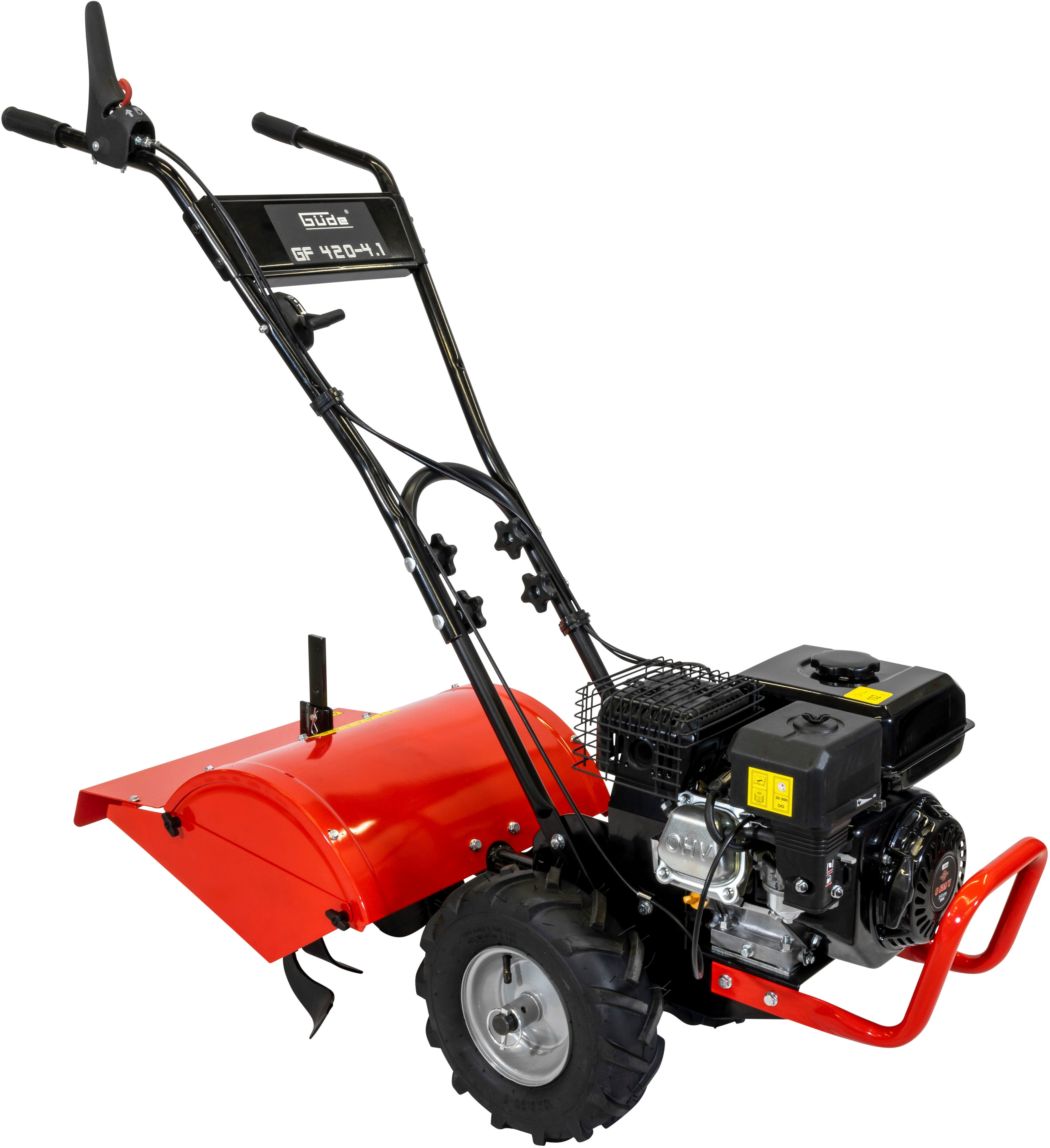 Güde Benzinmotorhacke Gartenfräse GF 420-4.1, 48 cm Arbeitsbreite, zum Einarbeiten von Mulch, Torf, Sand, Dünger oder Kompost