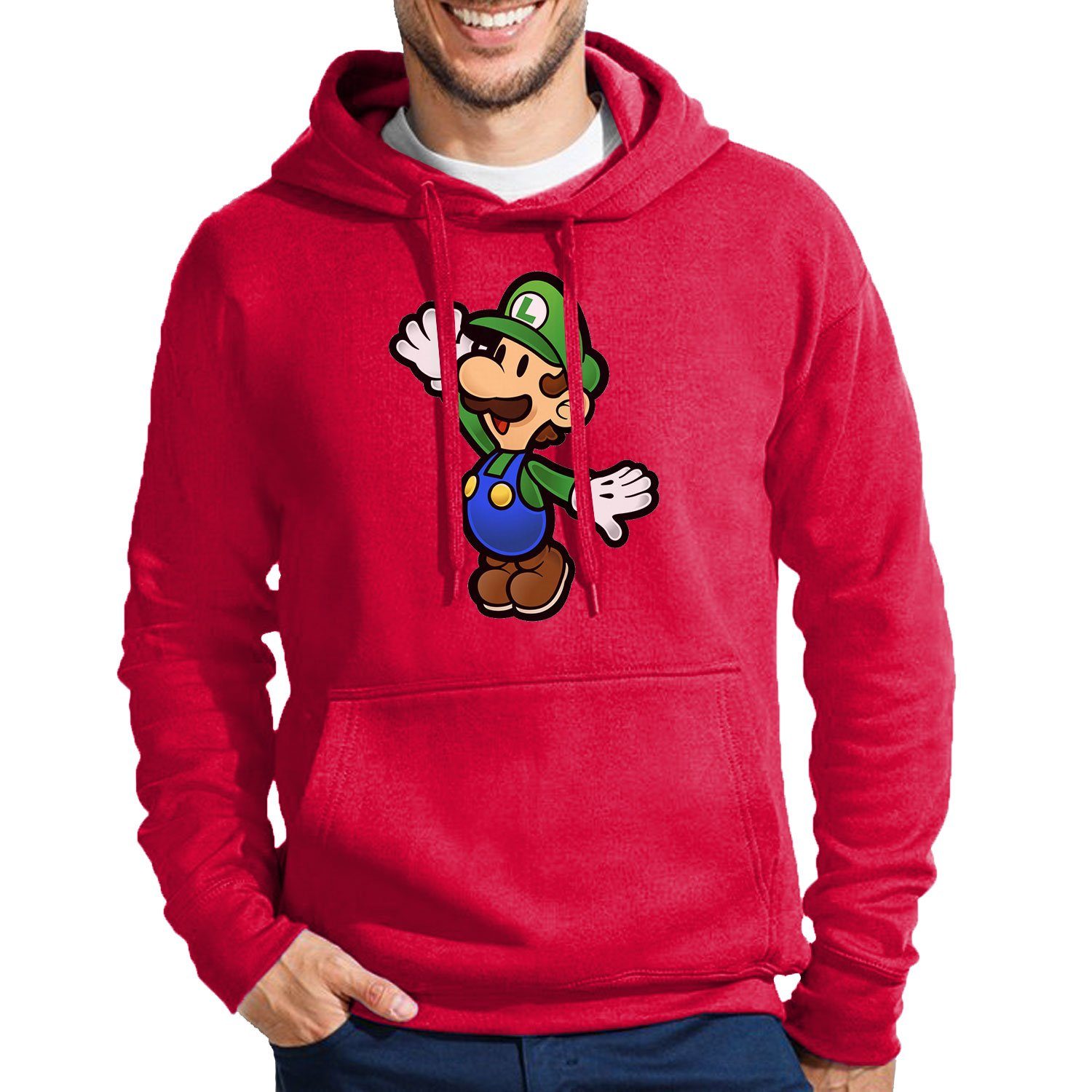 Hoodie Herren Mit Peach & Gaming Blondie Mario Kapuze Yoshi Nintendo Rot Brownie Luigi