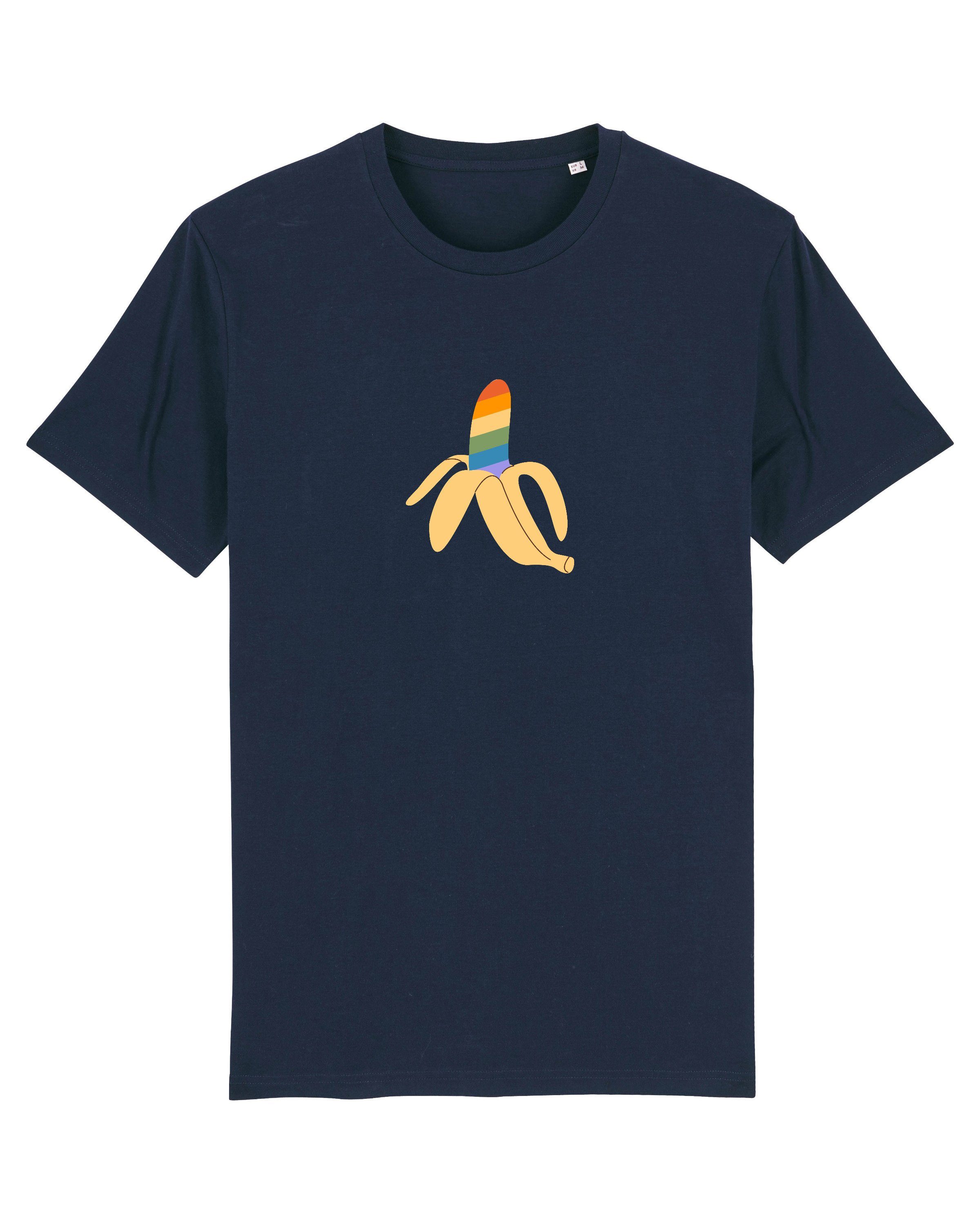 (1-tlg) dunkelblau wat? Rainbow Print-Shirt Banana Apparel