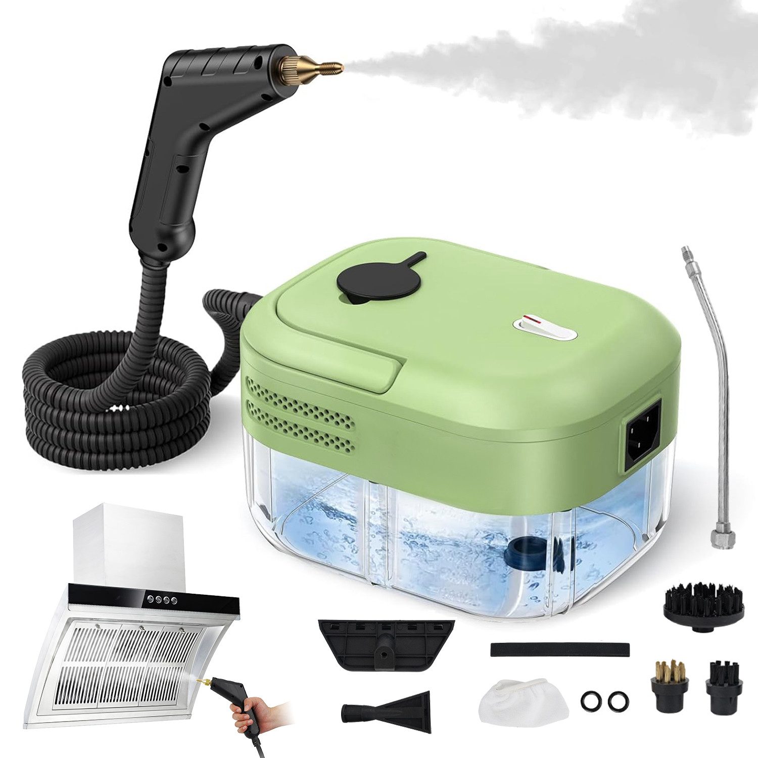 AKKEE Dampfreiniger 2200W Tragbarer Handdampfreiniger mit 1200 ml Wassertank, 2200 W, Küchenreiniger