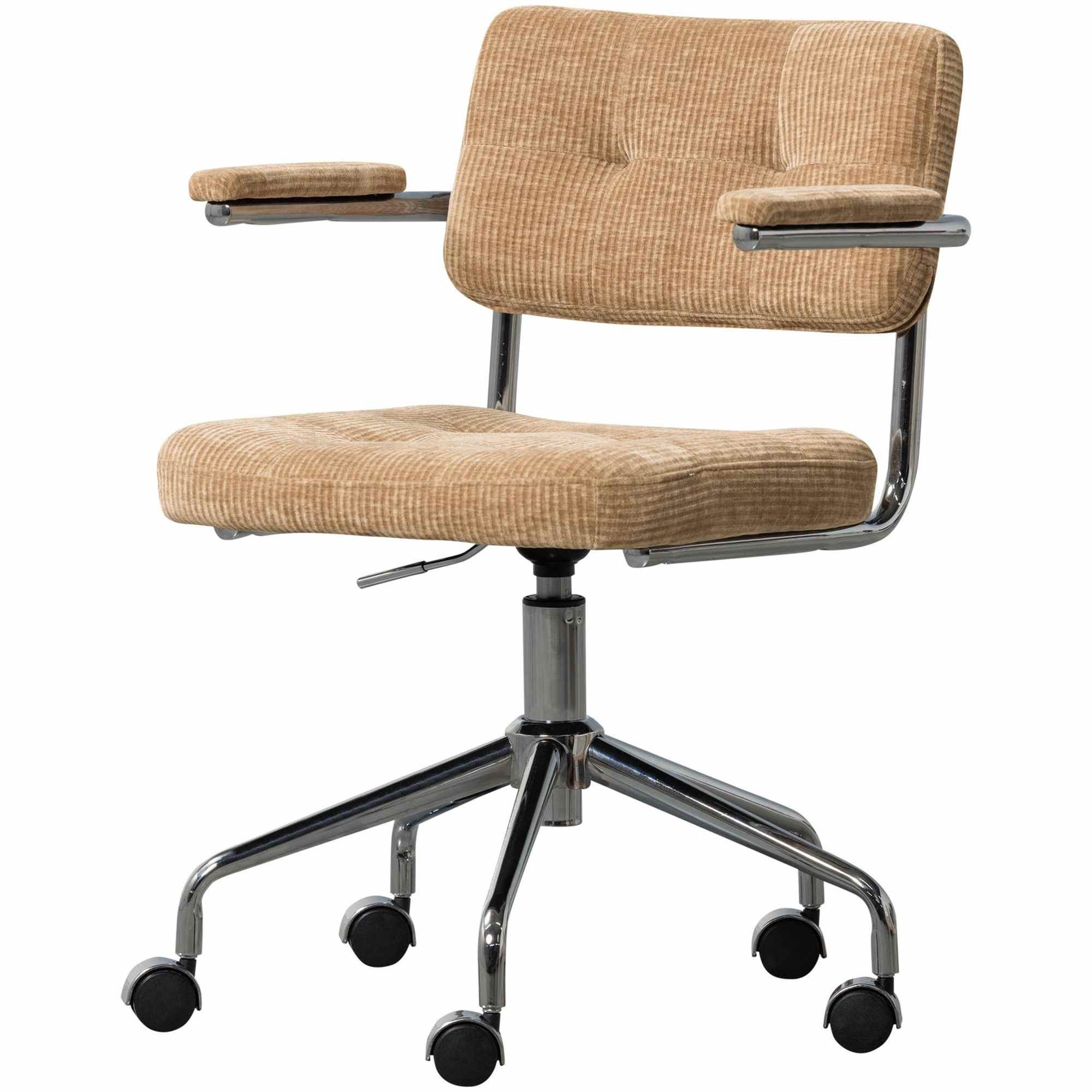 WOOOD Bürostuhl Kova gerippter Webstoff Sand - modern, höhenverstellbar und bequem, Drehbar & Höhenverstellbar