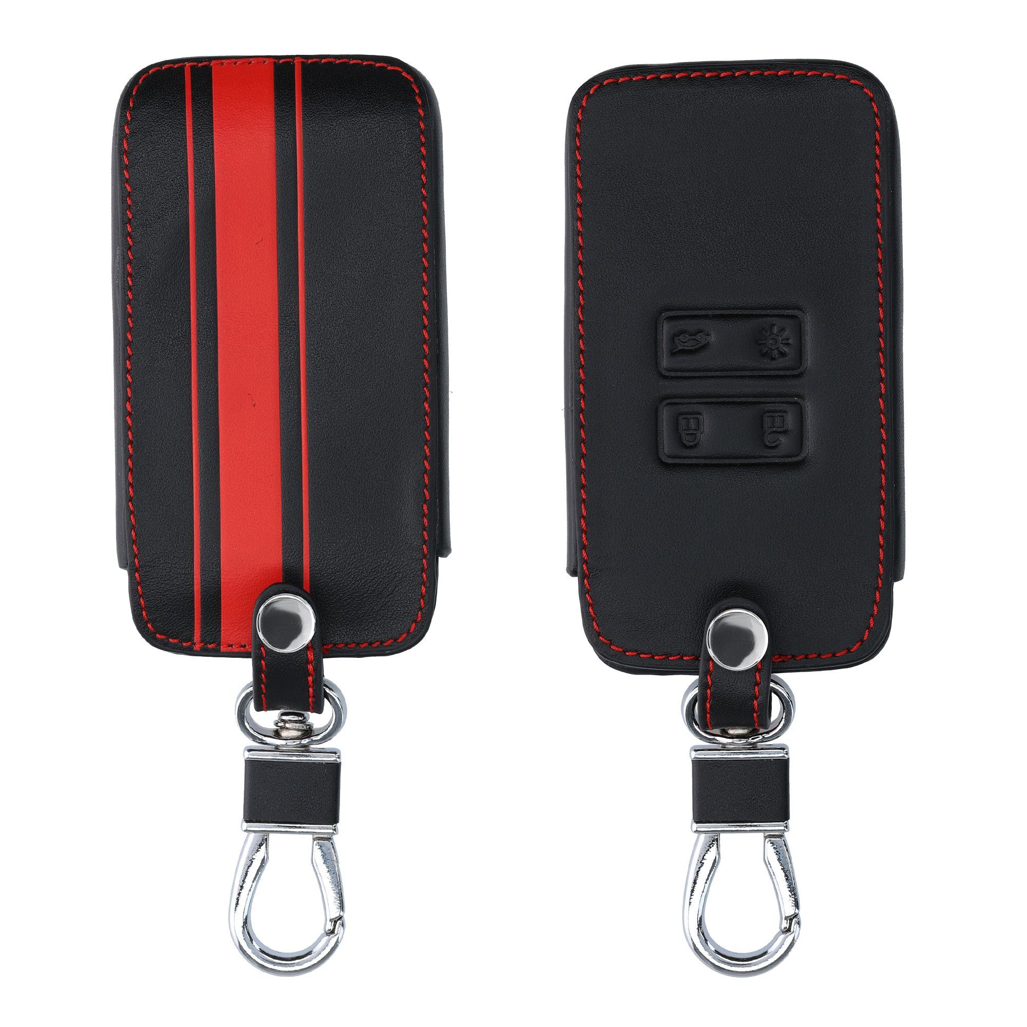 kwmobile Schlüsseltasche Autoschlüssel Hülle für Renault, Kunstleder Schutzhülle Schlüsselhülle Cover Rot