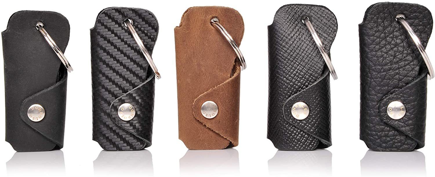 Braun, 1-6 Einkaufswagenlöser Sschlüsselmäppchen Schlüsseletui Leder Braun Schlüssel, Vintage Donbolso Schlüsseltasche