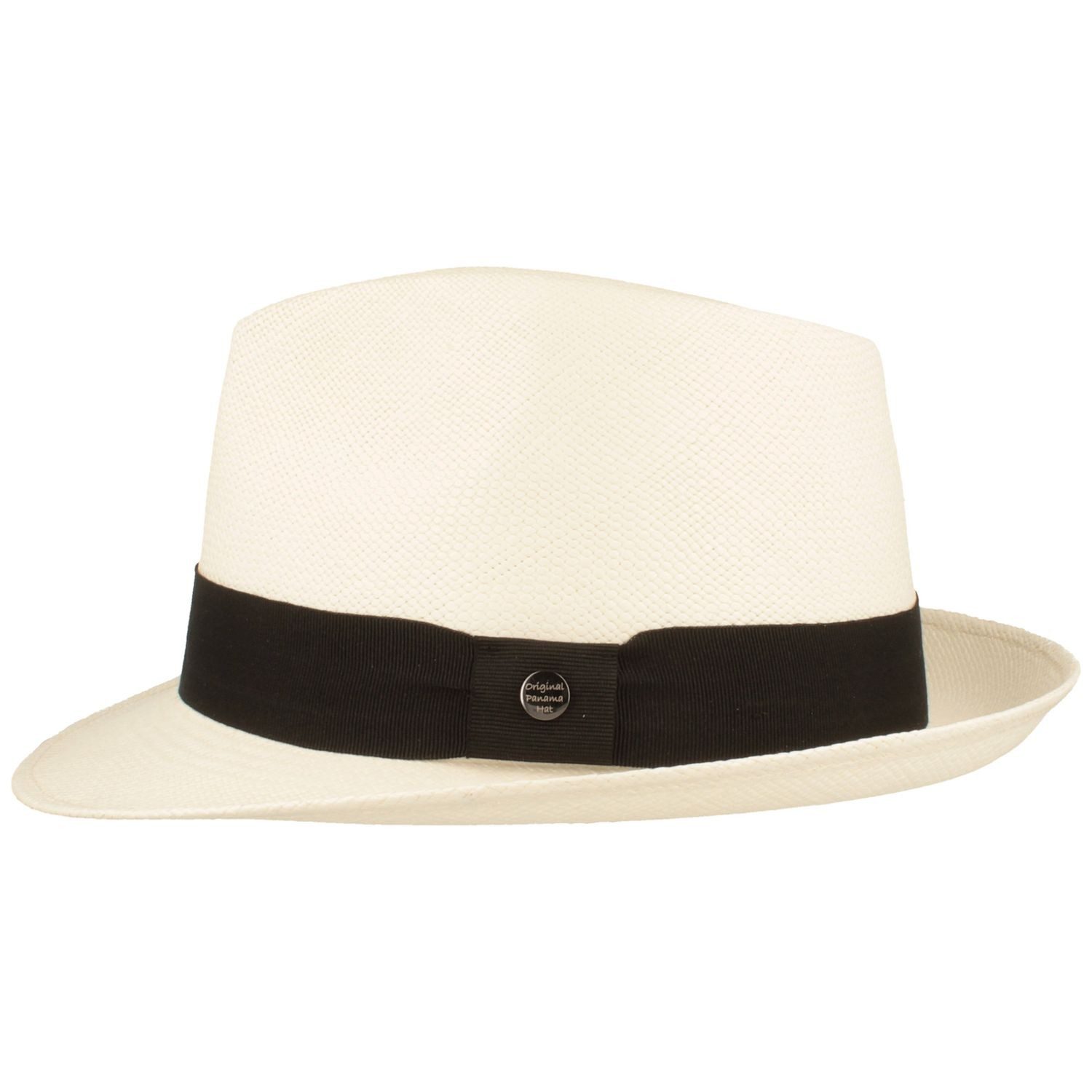 Breiter Strohhut Trilby Panamahut moderne Garnitur UV-Schutz 50