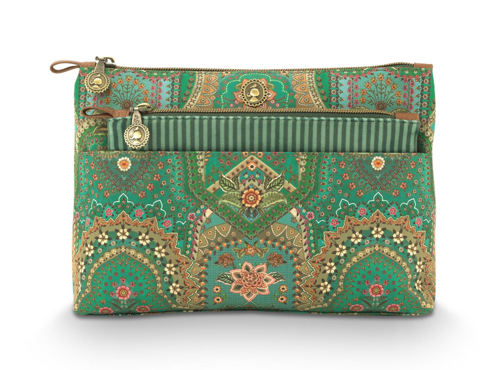 PiP Studio Kosmetiktasche Caryn Kosmetiktasche Combi Jabali grün 26cm