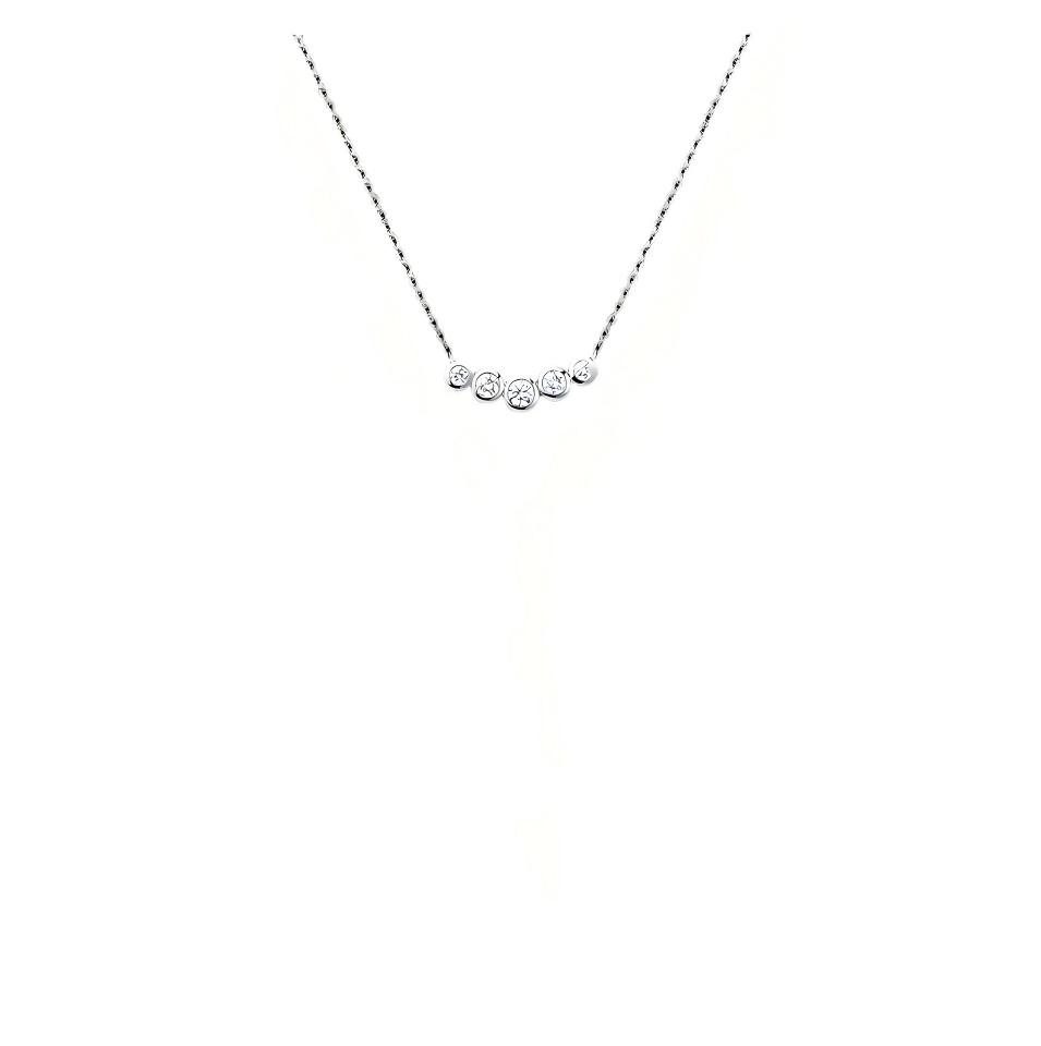 Jumpeak Kette mit Anhänger Labor-Diamant Y-Halskette,Doppelreihig,Lariat Design,14K Weißgold,D/E, Rahmenfassung,Damen Schmuck,Geschenk Frau,Diamant Kette,0.2ct,VVS/VS
