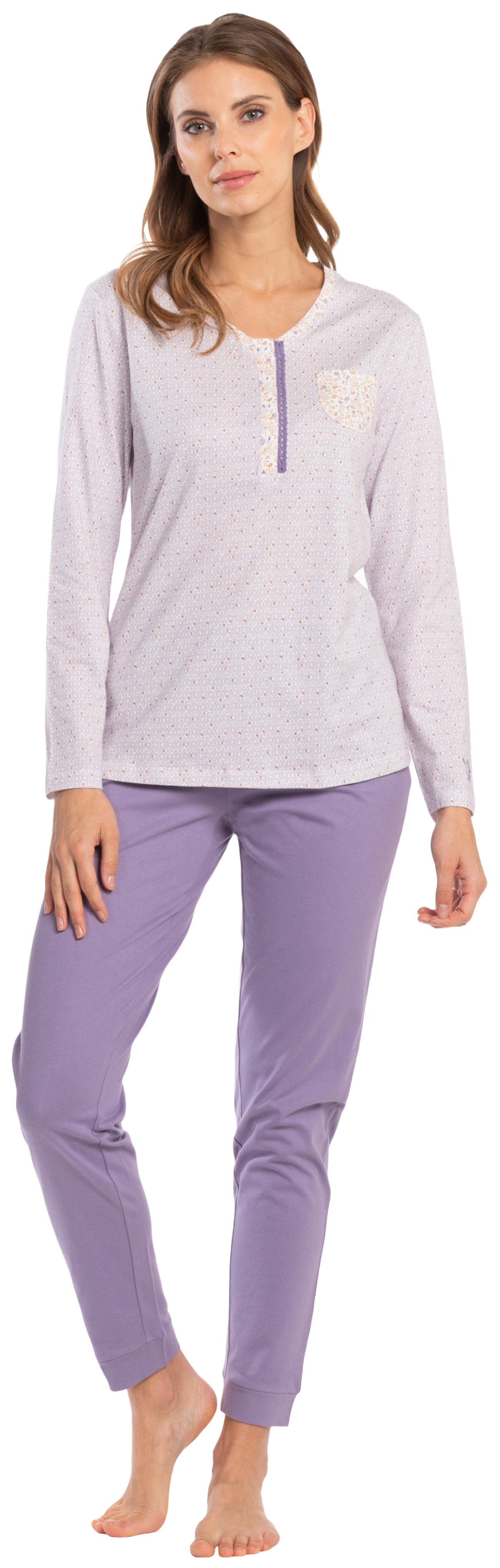 Eskimo Schlafanzug Damen Schlafanzug (2 tlg) Baumwolle