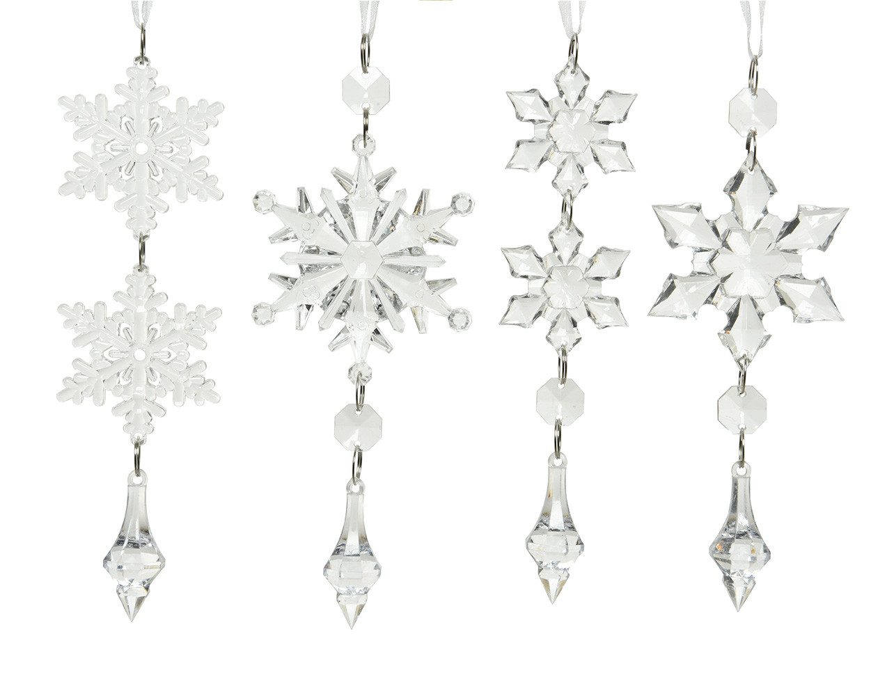 Kaemingk Christbaumschmuck, Christbaumschmuck Schneeflocke 16cm klar transparent, 1 Stück sortiert