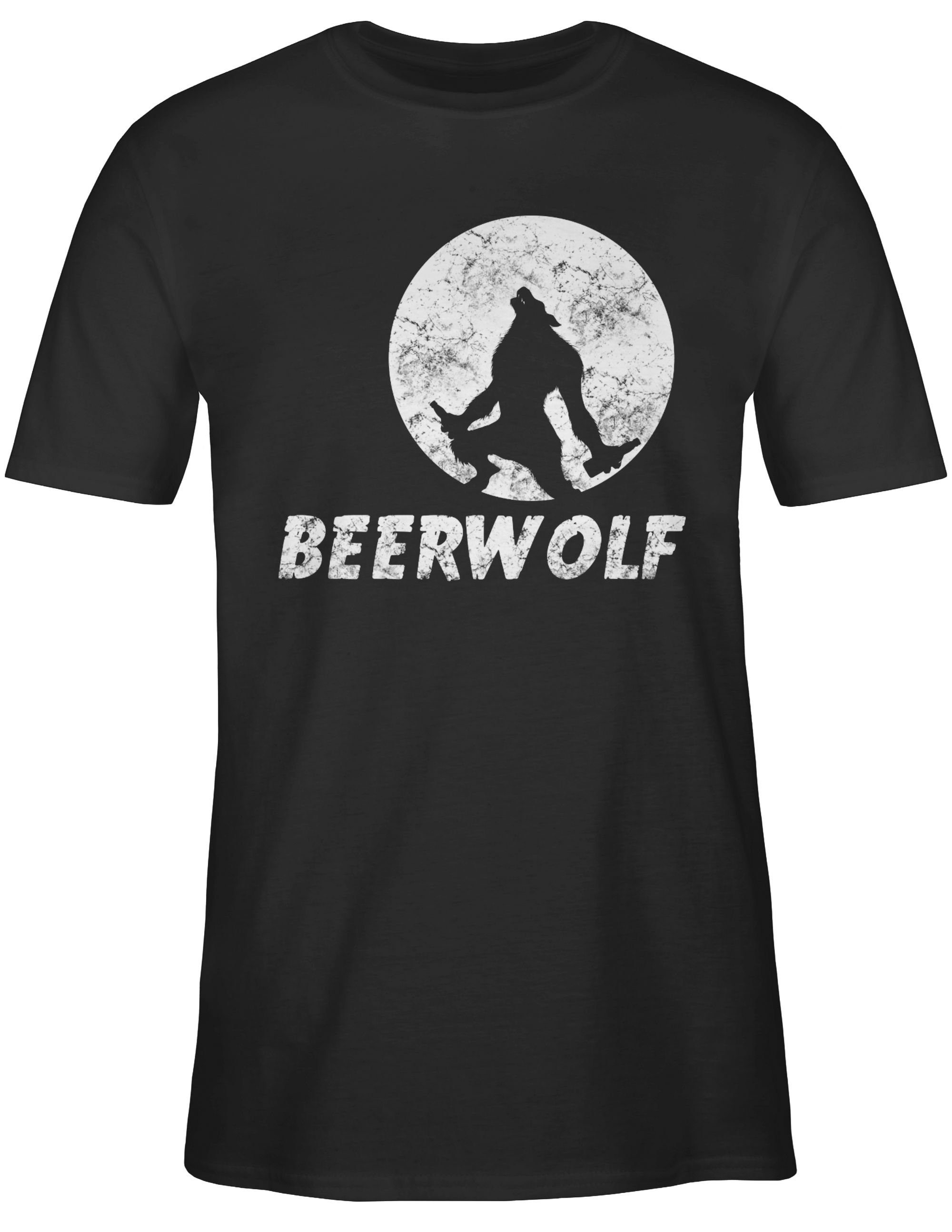 Statement Sprüche Shirtracer T-Shirt Schwarz 2 Beerwolf