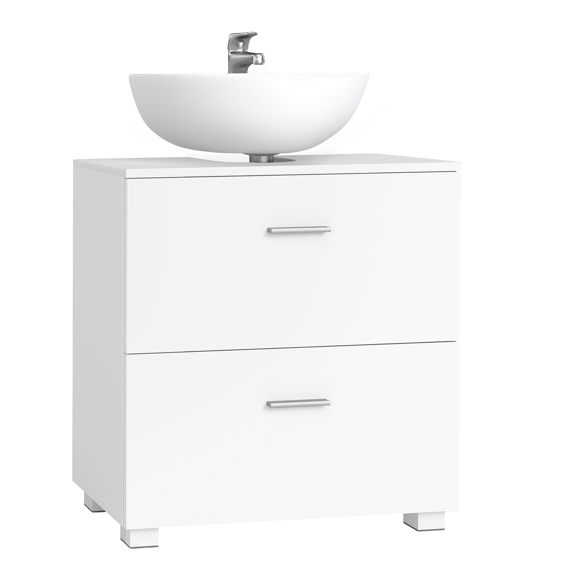VASAGLE Waschbeckenunterschrank mit 2 großen Schubladen, Badezimmerschrank, hohe Füße, 30 x 60 x 63,8
