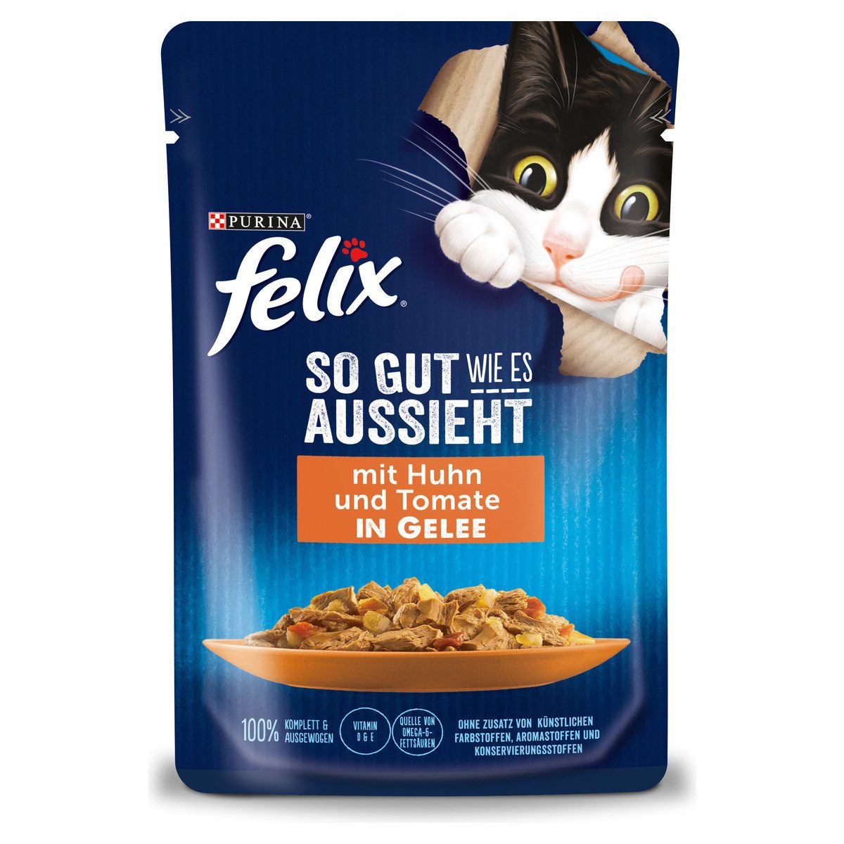 Felix So gut wie es aussieht Huhn & Tomate 85 g, Nassfutter für: Katze