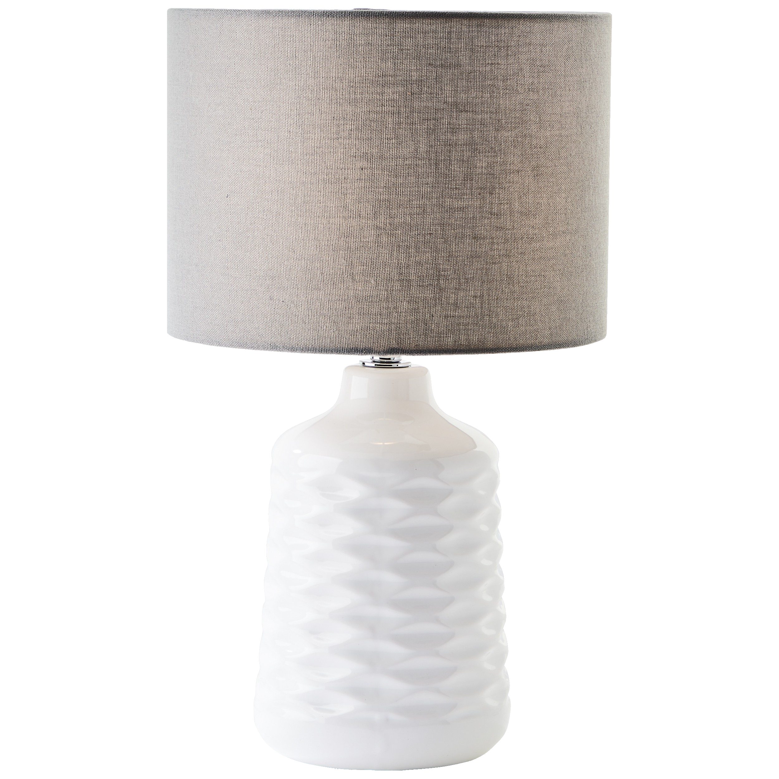 Lightbox Tischleuchte, ohne Leuchtmittel, Tischlampe, 42 cm Höhe, Ø 25 cm, Schalter, E14, max. 40 W, weiß/gelb