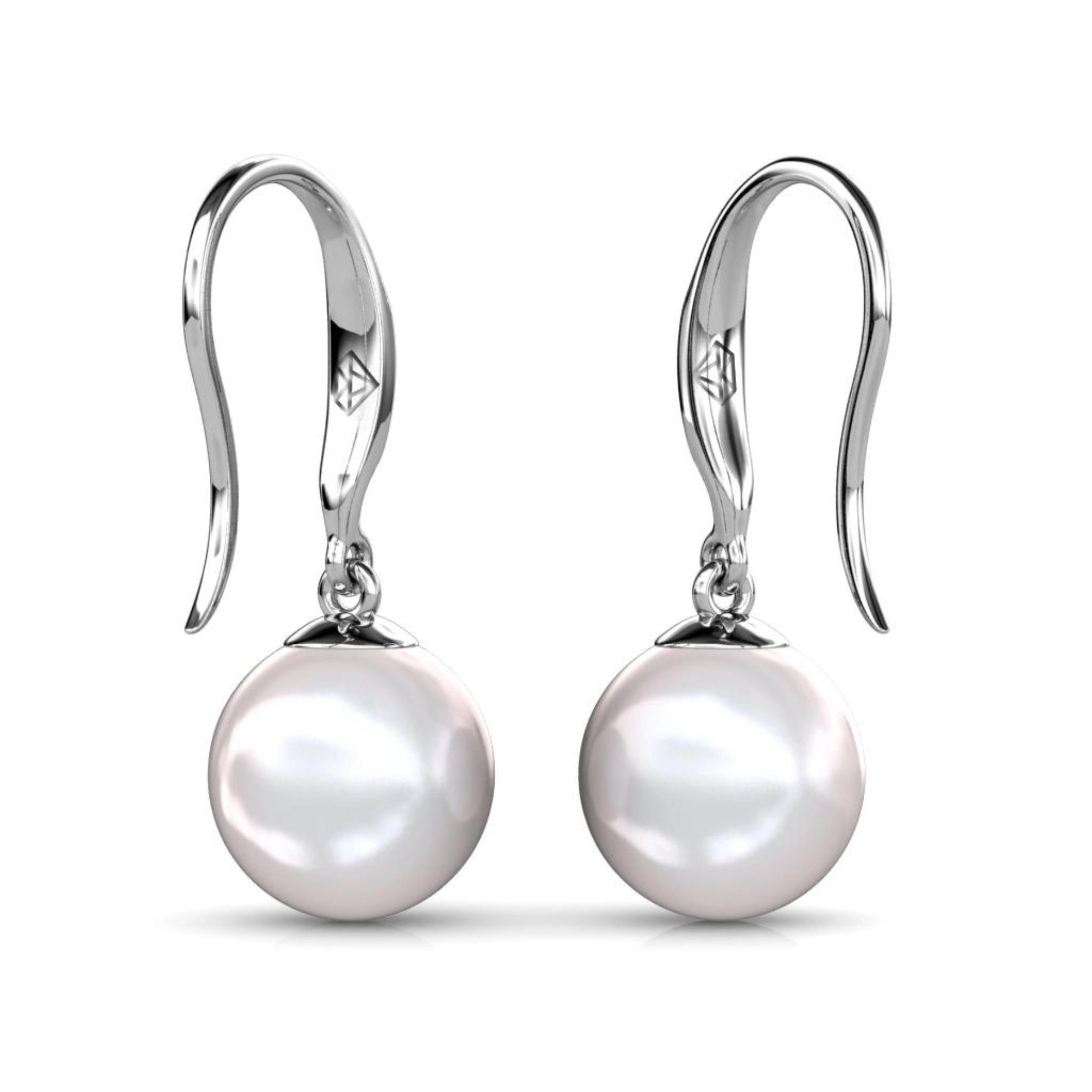 Ella Eisvogel Perlenohrringe Pearl Hook Ohrhänger mit 8 Kristallen, 18 Kara günstig online kaufen