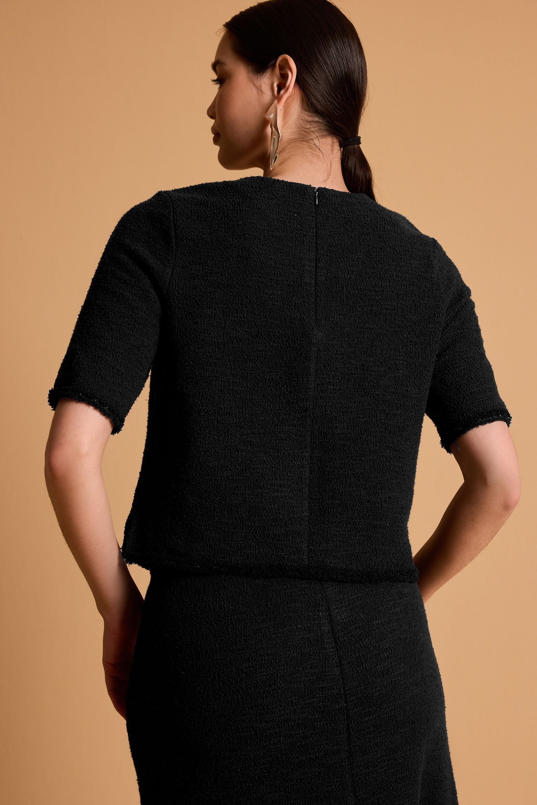 Next Kurzarmshirt Kurzärmeliges Bouclé-Oberteil (1-tlg) günstig online kaufen