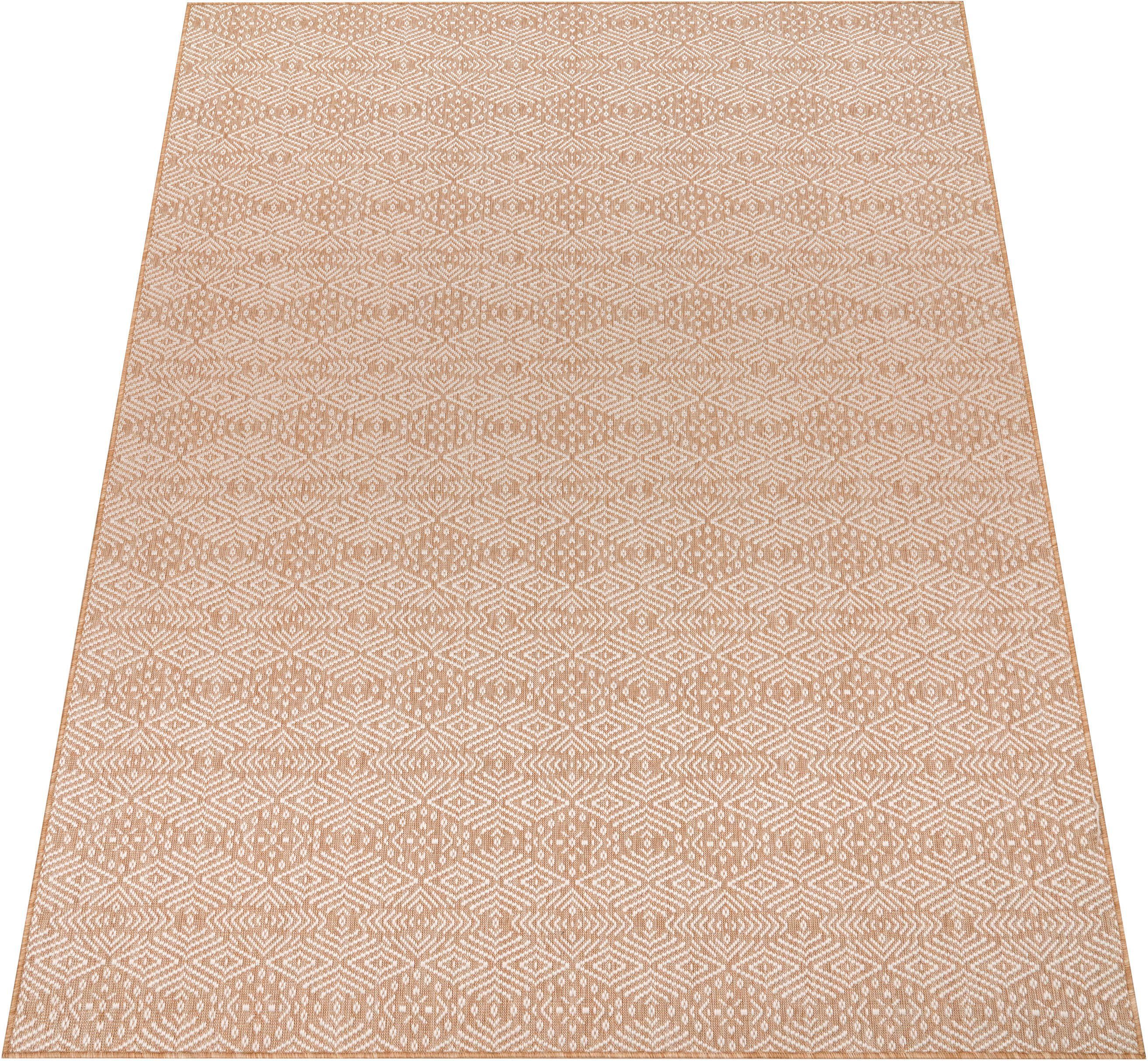 rechteckig, 4 Teppich 329, Rauten Design, mm, Flachgewebe, und In- modernes Home, beige Outdoor geeignet Paco Illusion Höhe: