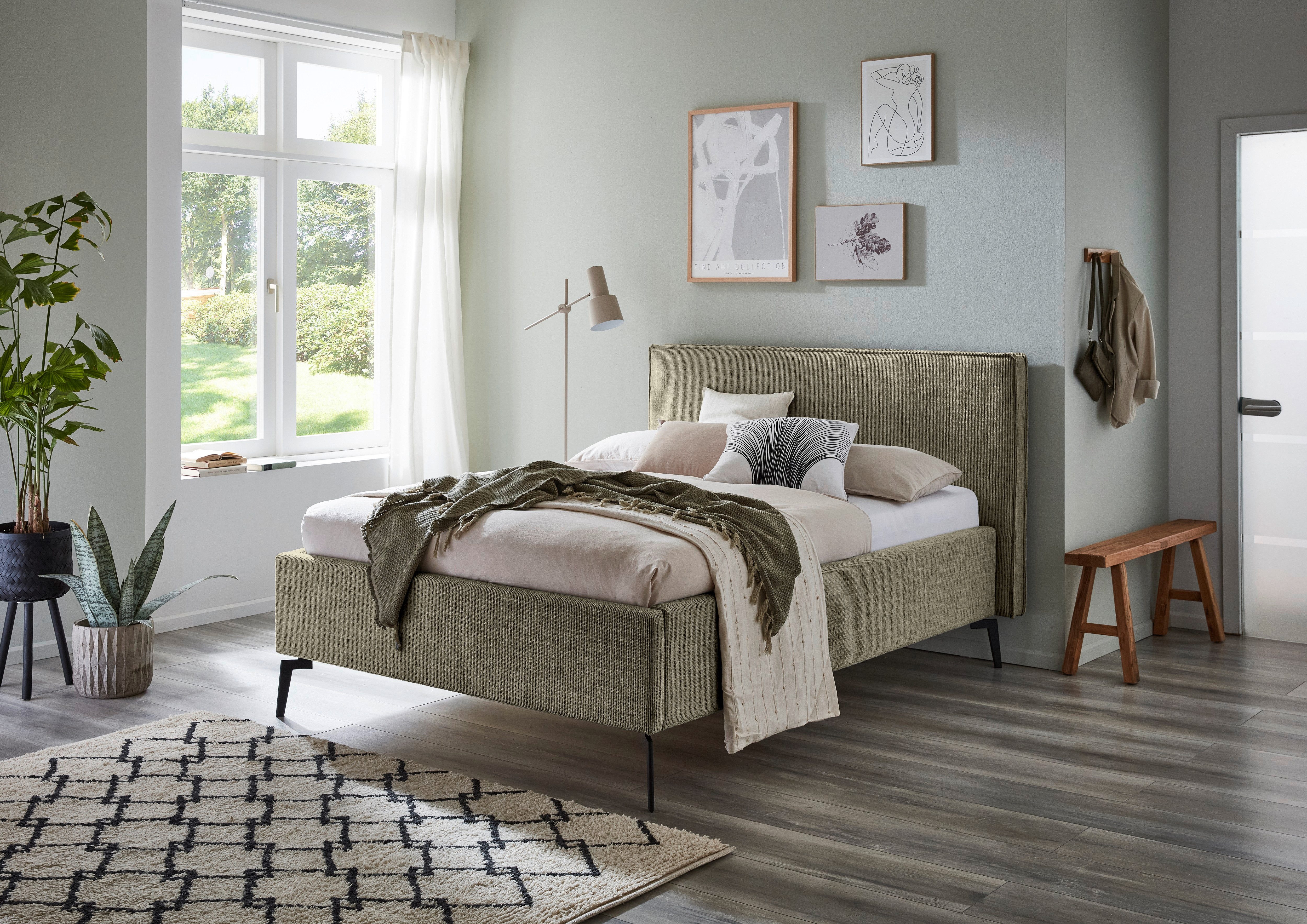 meise.möbel Polsterbett Riva II, mit schwarzen Metallfüßen, wahlweise mit Bettkasten