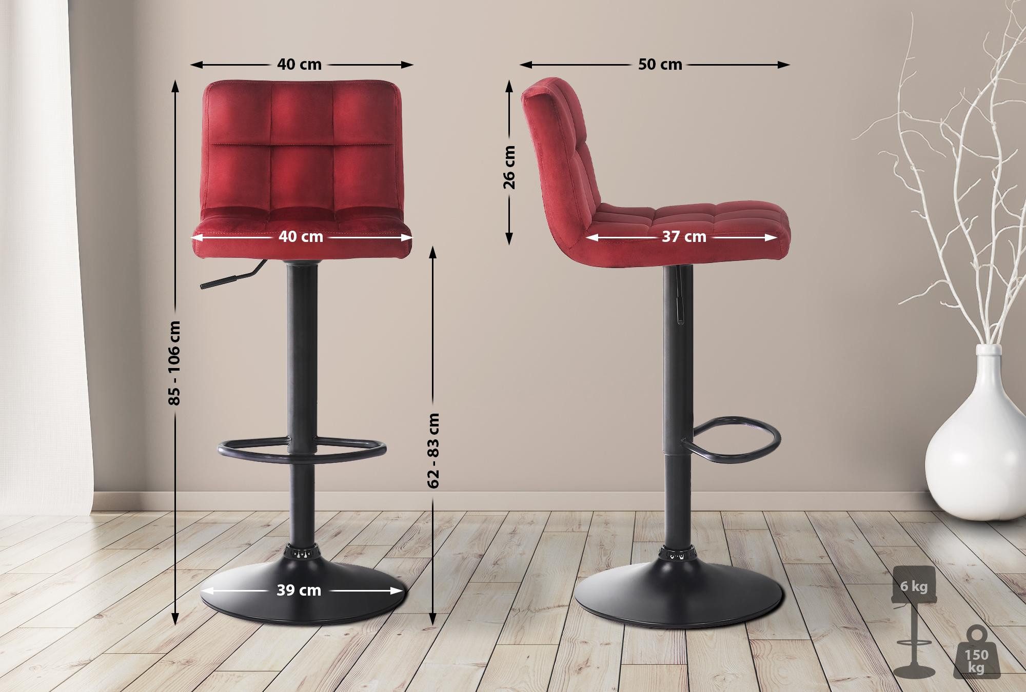 CLP Barhocker Feni Samt (2er Set, günstig online kaufen